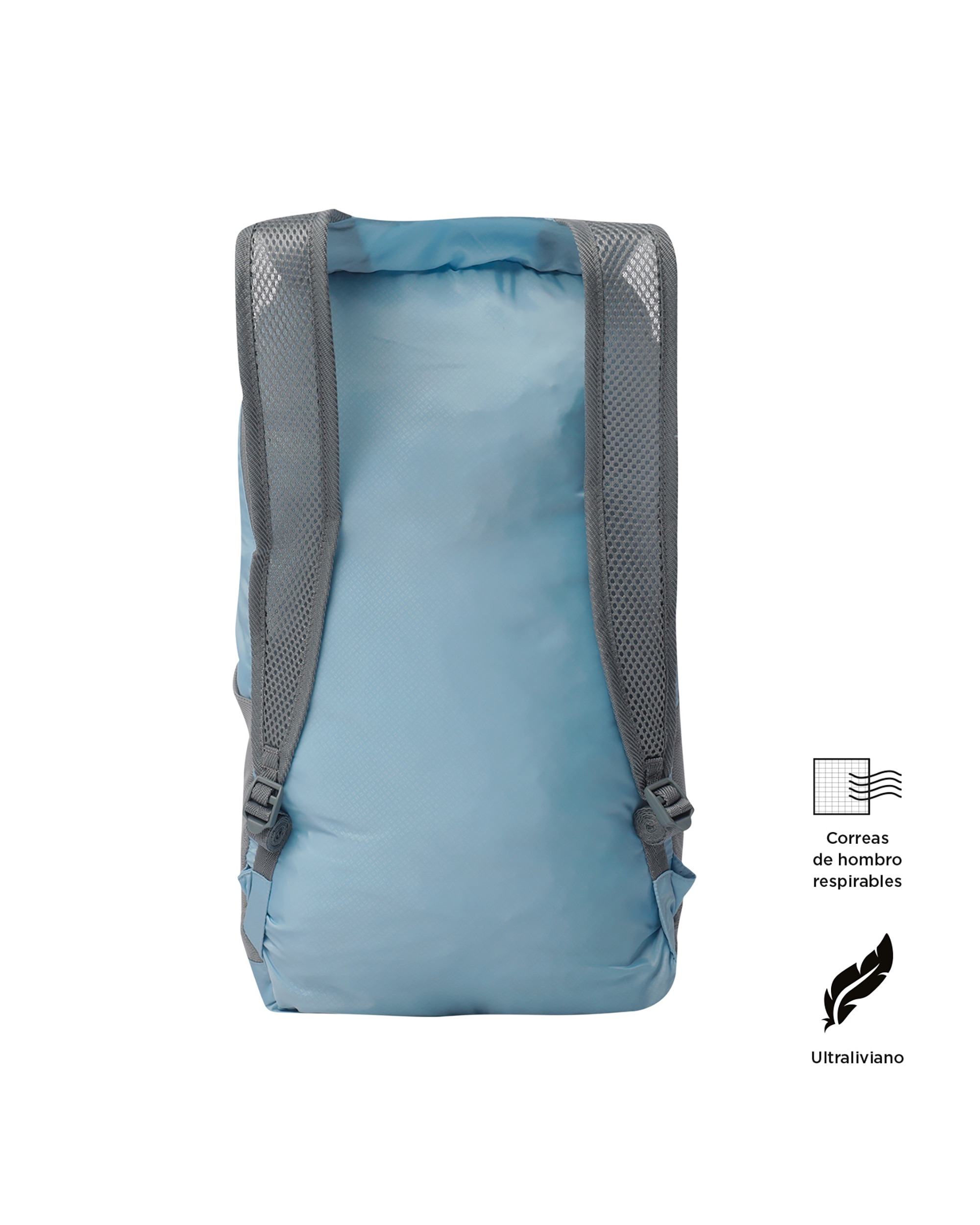Mochila grande Plegable Troker 15 con capacidad 15 L - Totto - Azul claro Azul claro-6