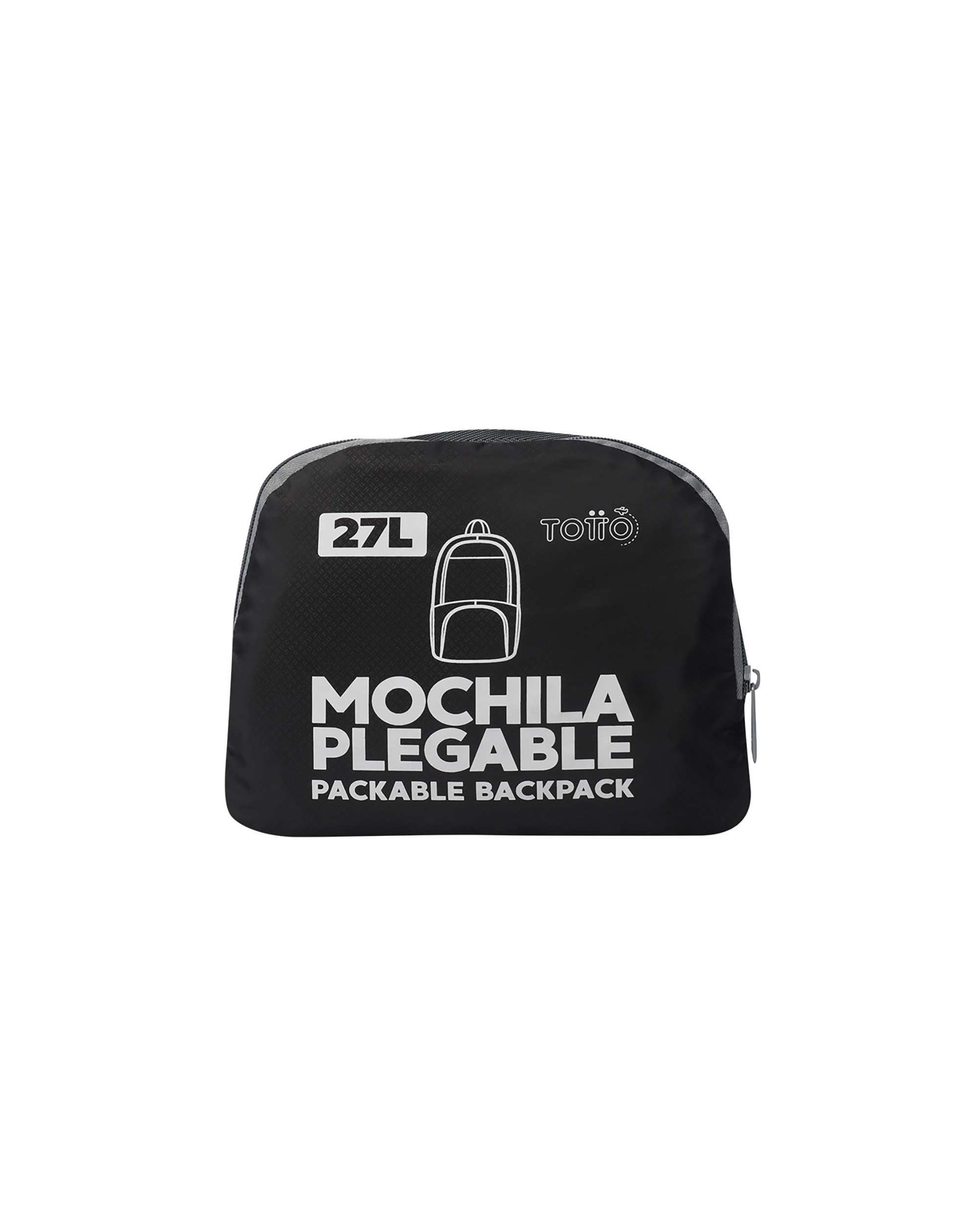 Mochila grande Plegable Syncro 27 con capacidad 22 L - Totto - Negro Negro-2