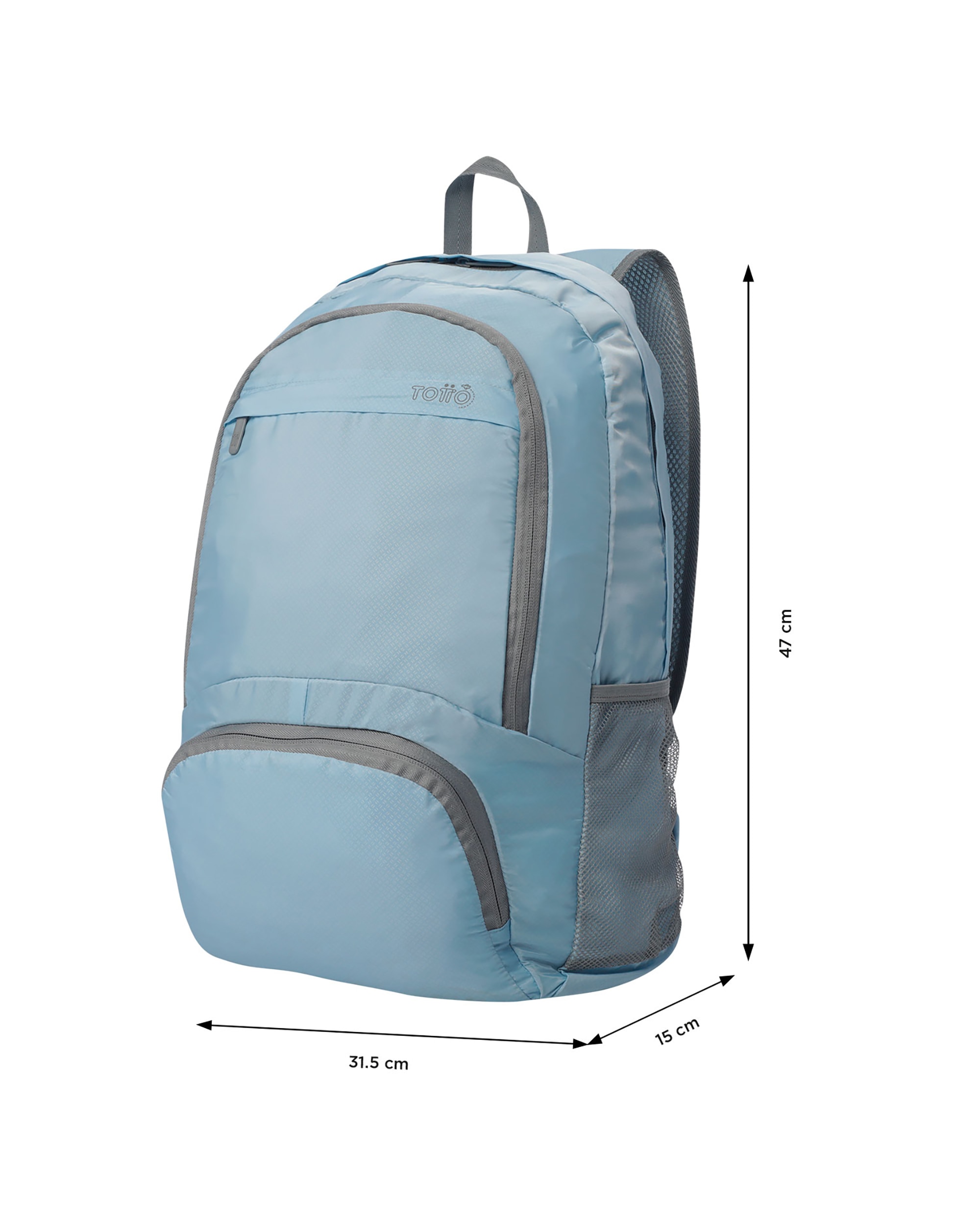 Mochila grande Plegable Syncro 27 con capacidad 22 L - Totto - Azul claro Azul claro-4