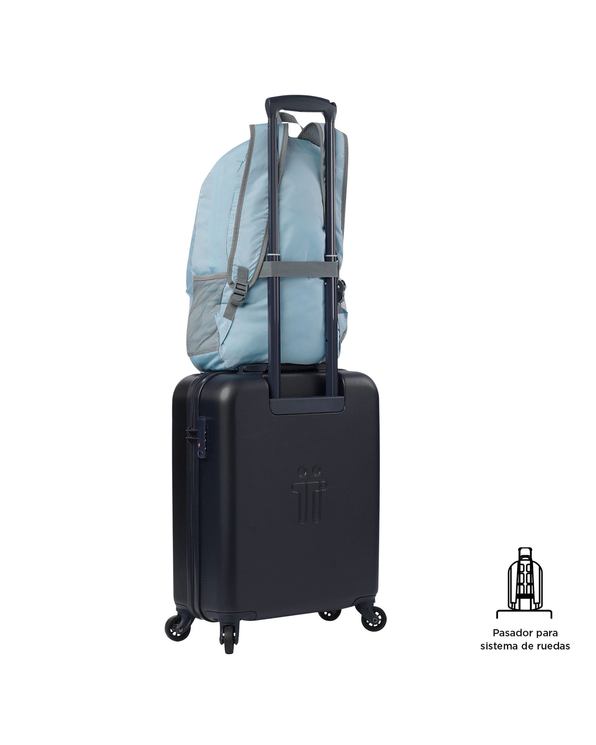 Mochila grande Plegable Syncro 27 con capacidad 22 L - Totto - Azul claro Azul claro-6