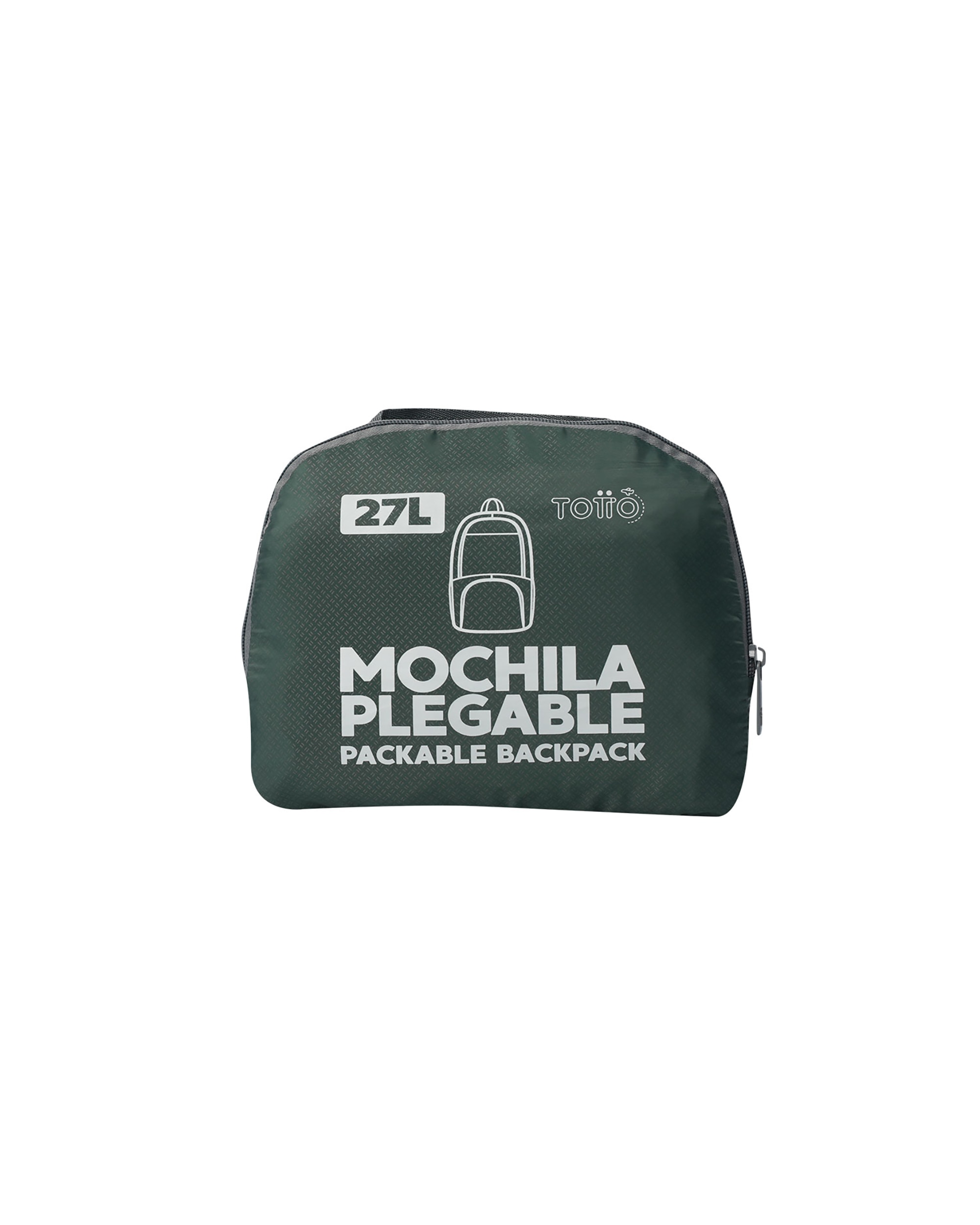 Mochila grande Plegable Syncro 27 con capacidad 22 L - Totto - Verde oscuro Verde oscuro-2