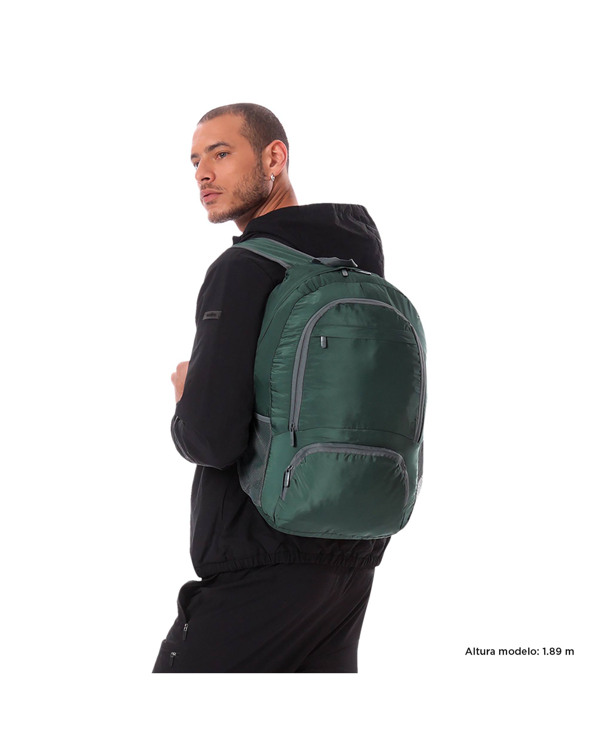 Mochila grande Plegable Syncro 27 con capacidad 22 L - Totto - Verde oscuro Verde oscuro-3