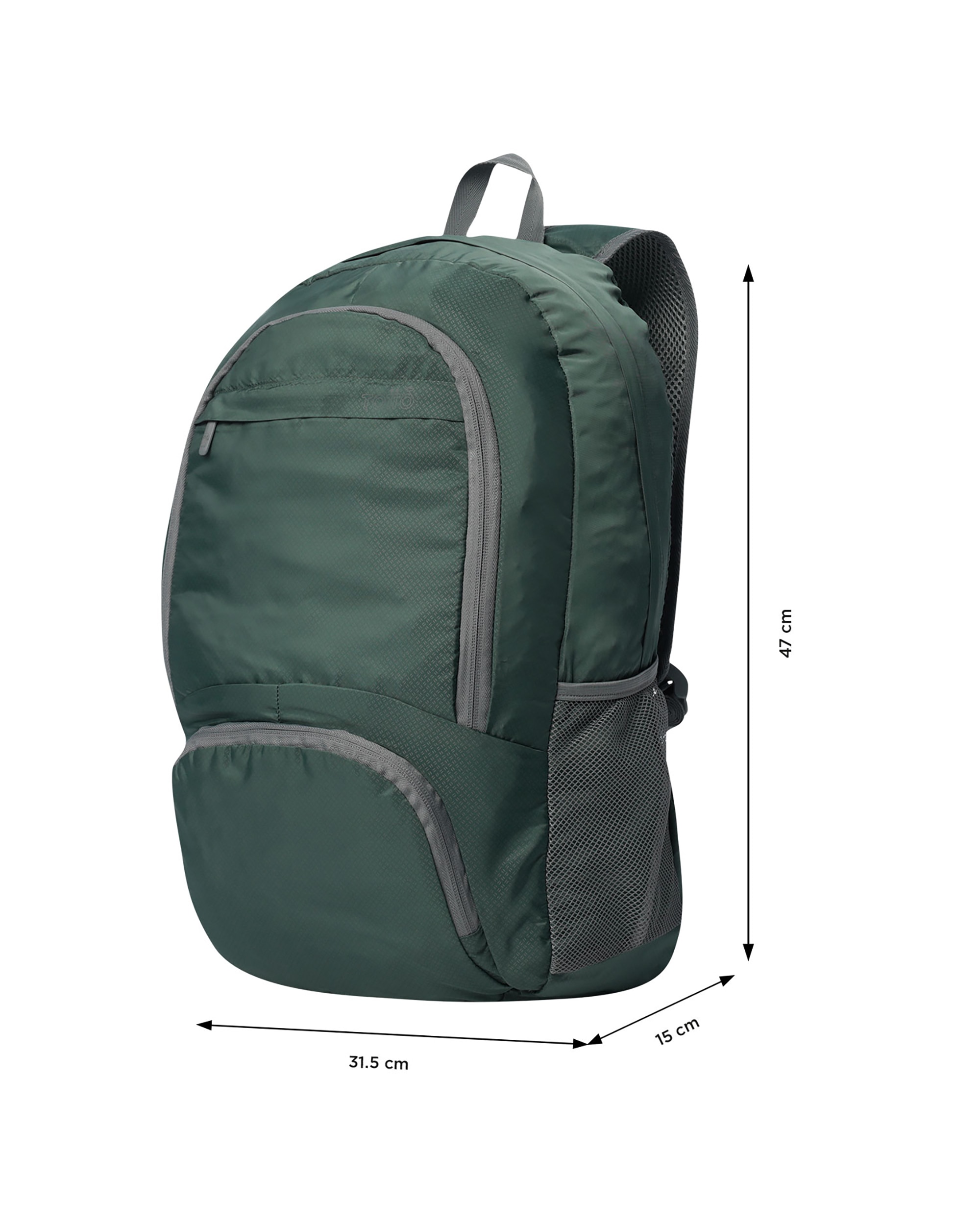 Mochila grande Plegable Syncro 27 con capacidad 22 L - Totto - Verde oscuro Verde oscuro-4