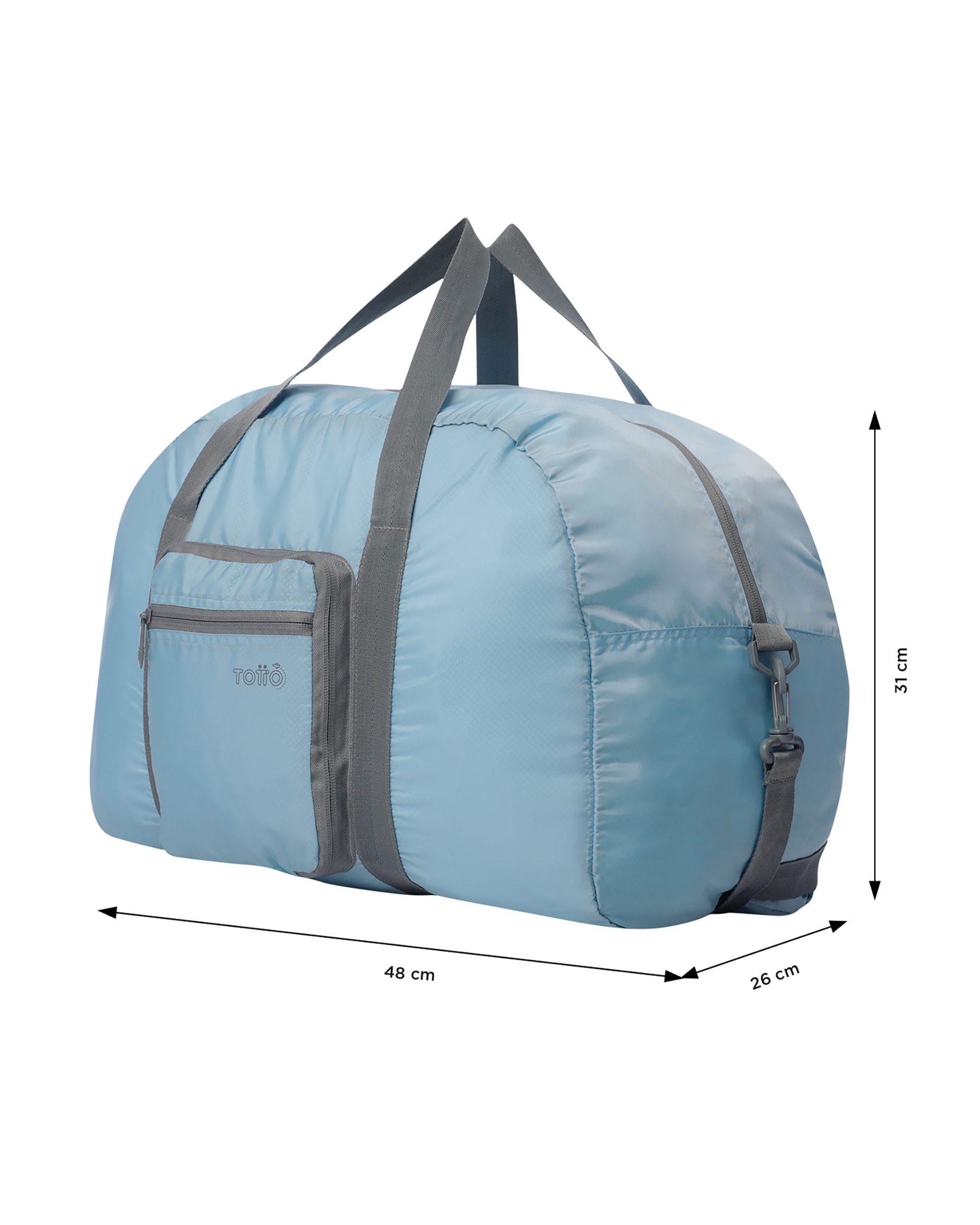 Bolsa grande Plegable Branel 38 con capacidad 38 L - Totto - Azul claro Azul claro-4