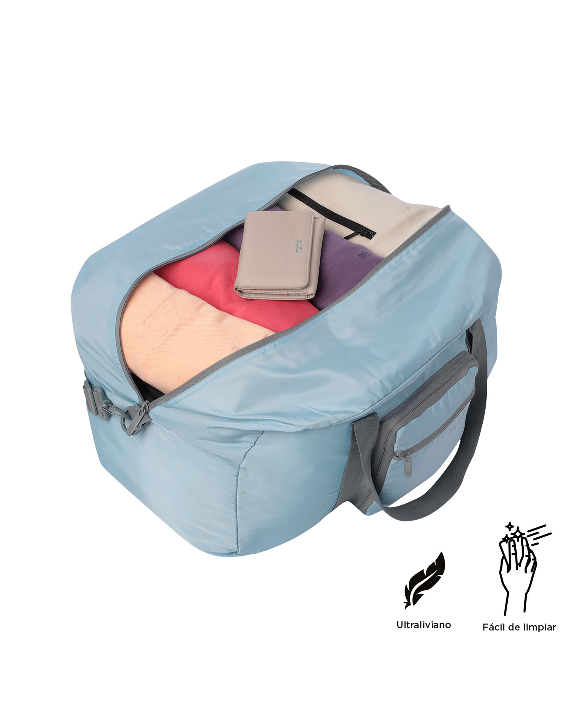 Bolsa grande Plegable Branel 38 con capacidad 38 L - Totto - Azul claro Azul claro-5