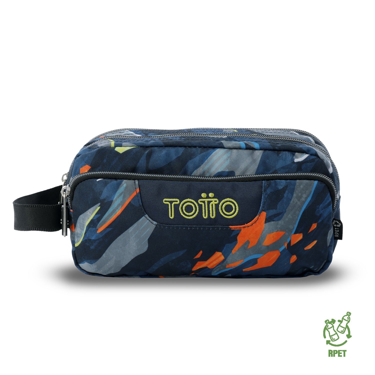 Estuche escolar Totto Agapec con 3 compartimentos Azul / Amarillo-1
