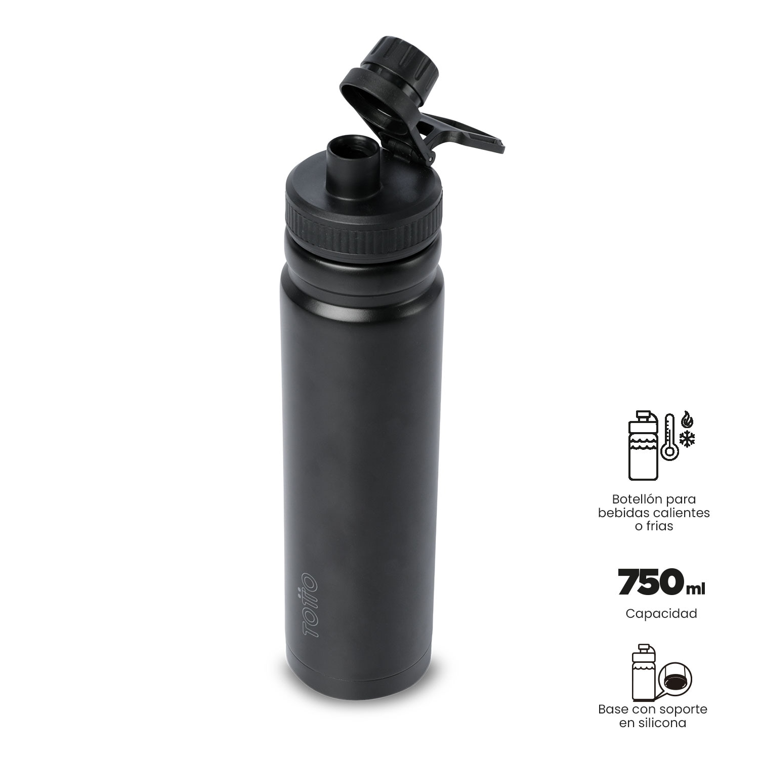 Botellas Totto Jettes 750 con medidas 6.5 x 18 x 6.5 cm y capacidad de 0.75L Negro-2