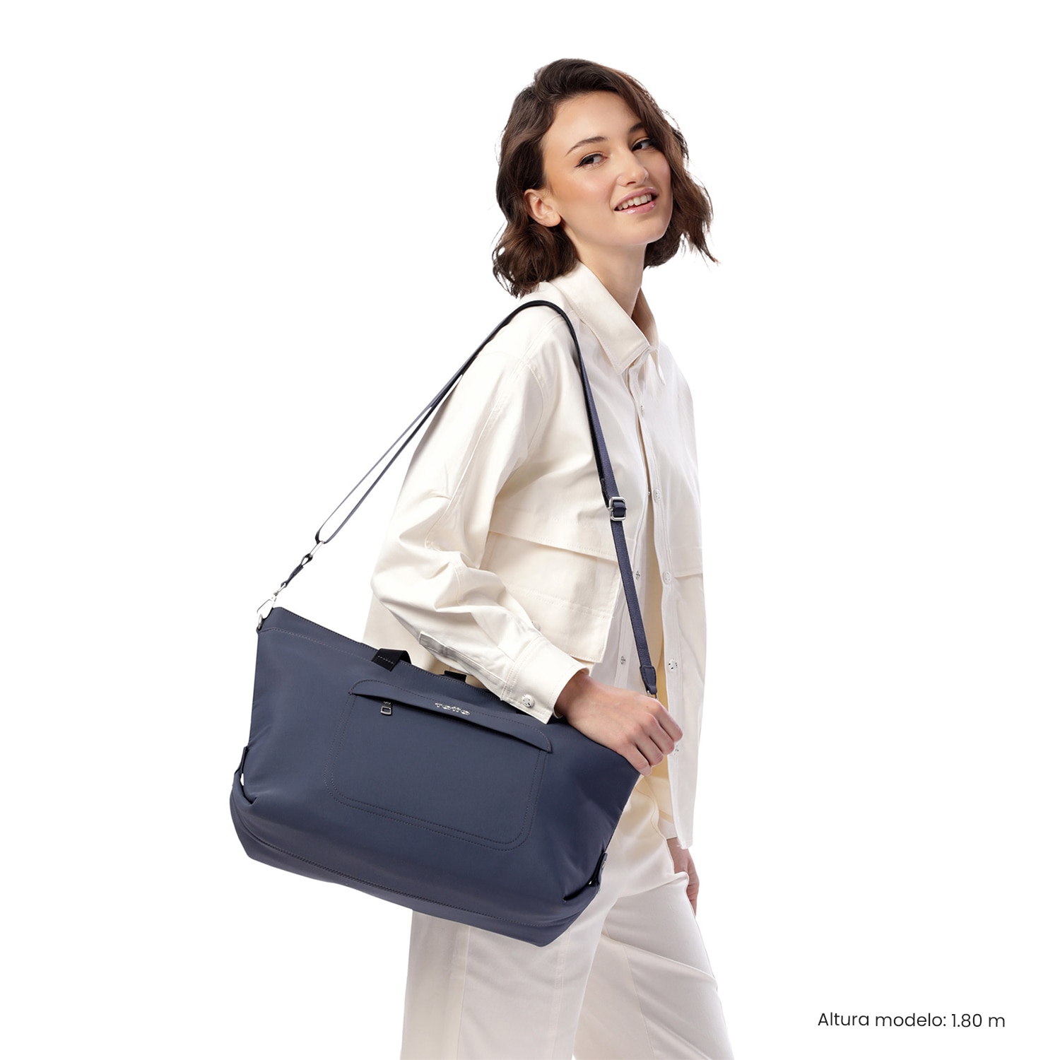 Bolso Totto Madrid grande 41 x 25 x 17 cm y capacidad de 17.42L Azul-2