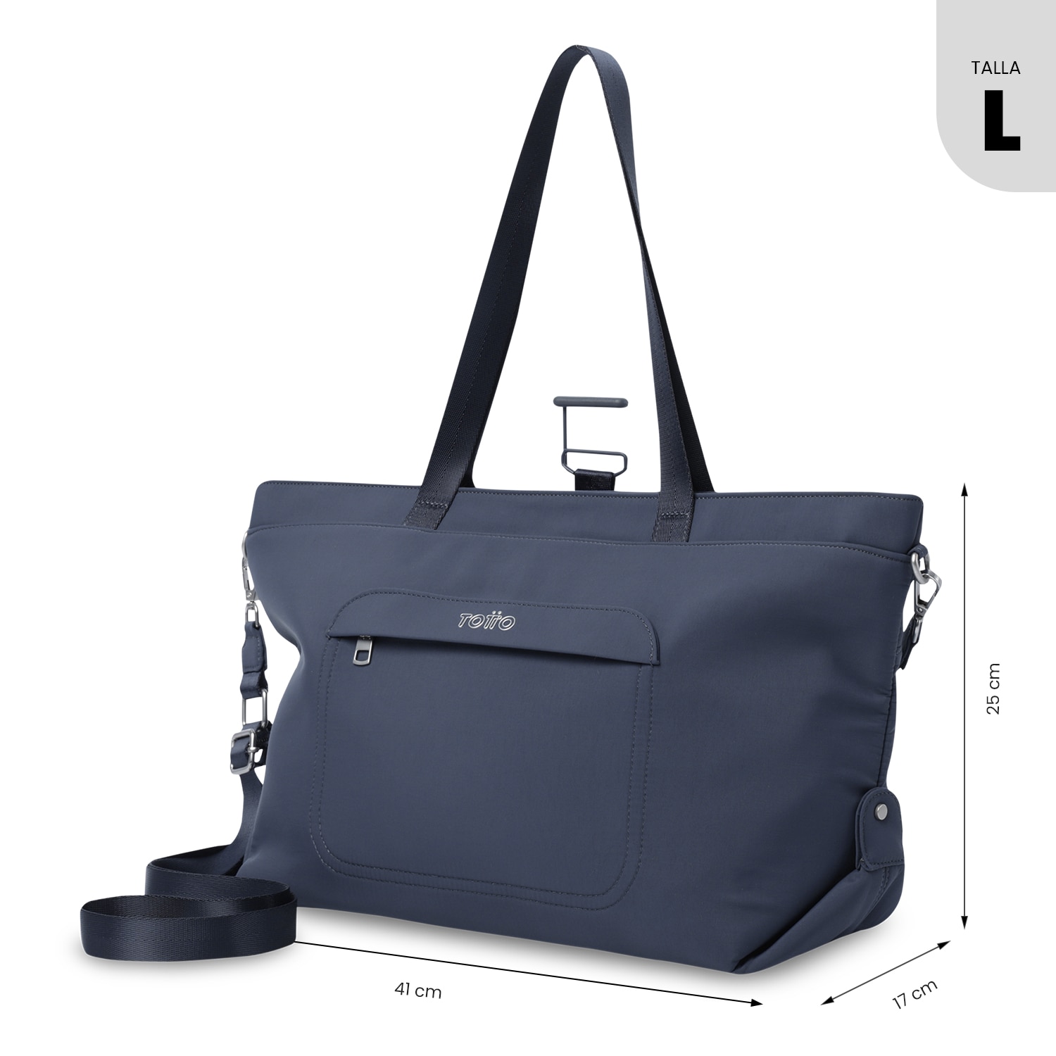 Bolso Totto Madrid grande 41 x 25 x 17 cm y capacidad de 17.42L Azul-3