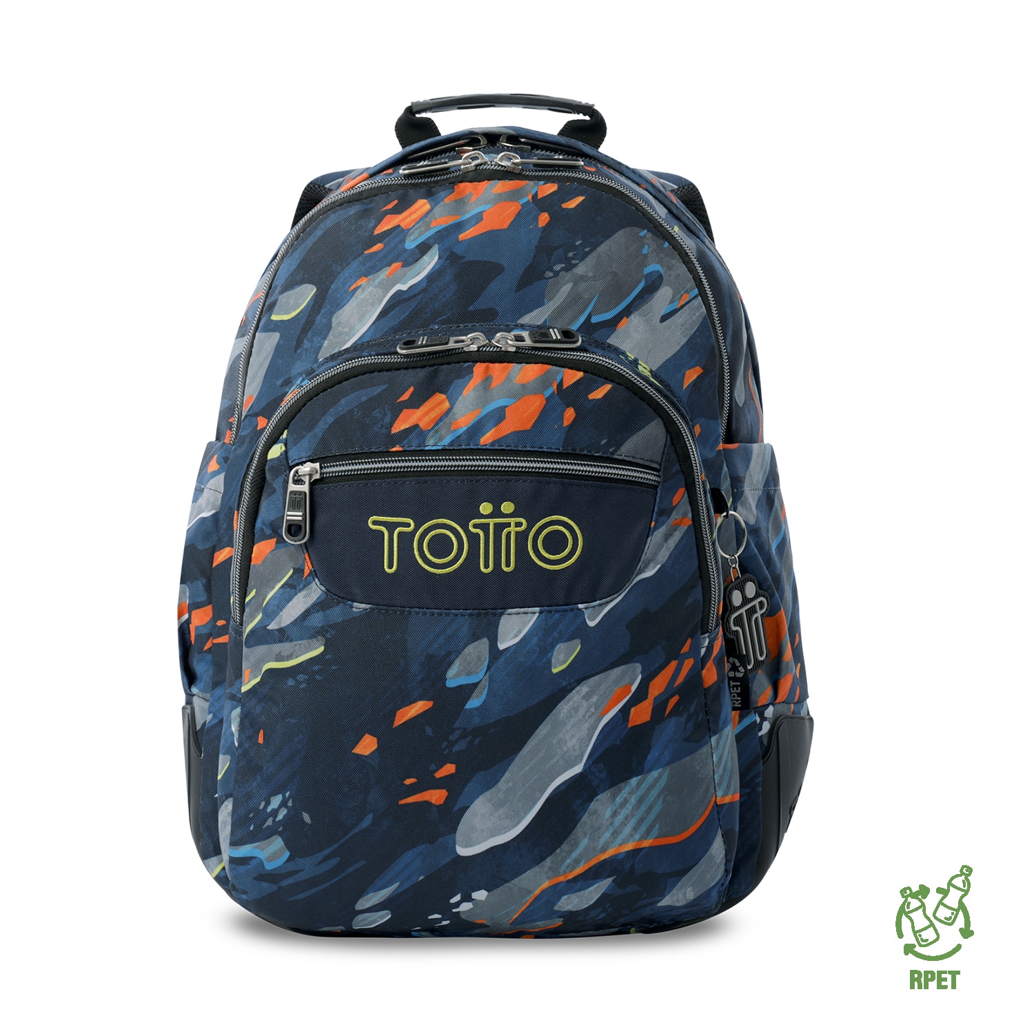 TOTTO Zaino Scolastico Rayol Space Blue 19L | Realizzato Con Bottiglie Riciclate Per PC 14"