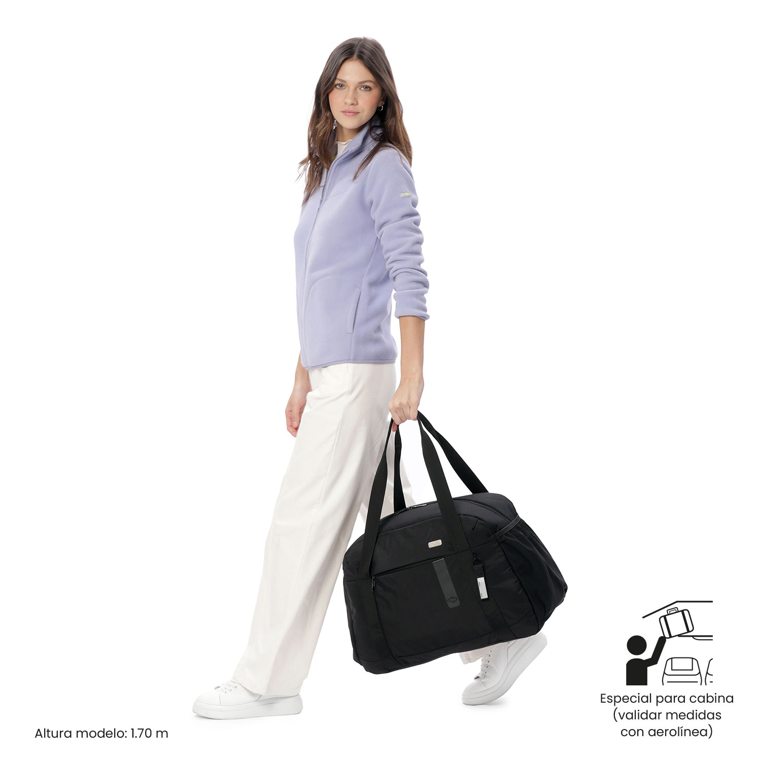 Bolsa viaje Totto Elan grande, medidas 51 x 35 x 19 cm y capacidad de 33,90L - Negro Negro-3