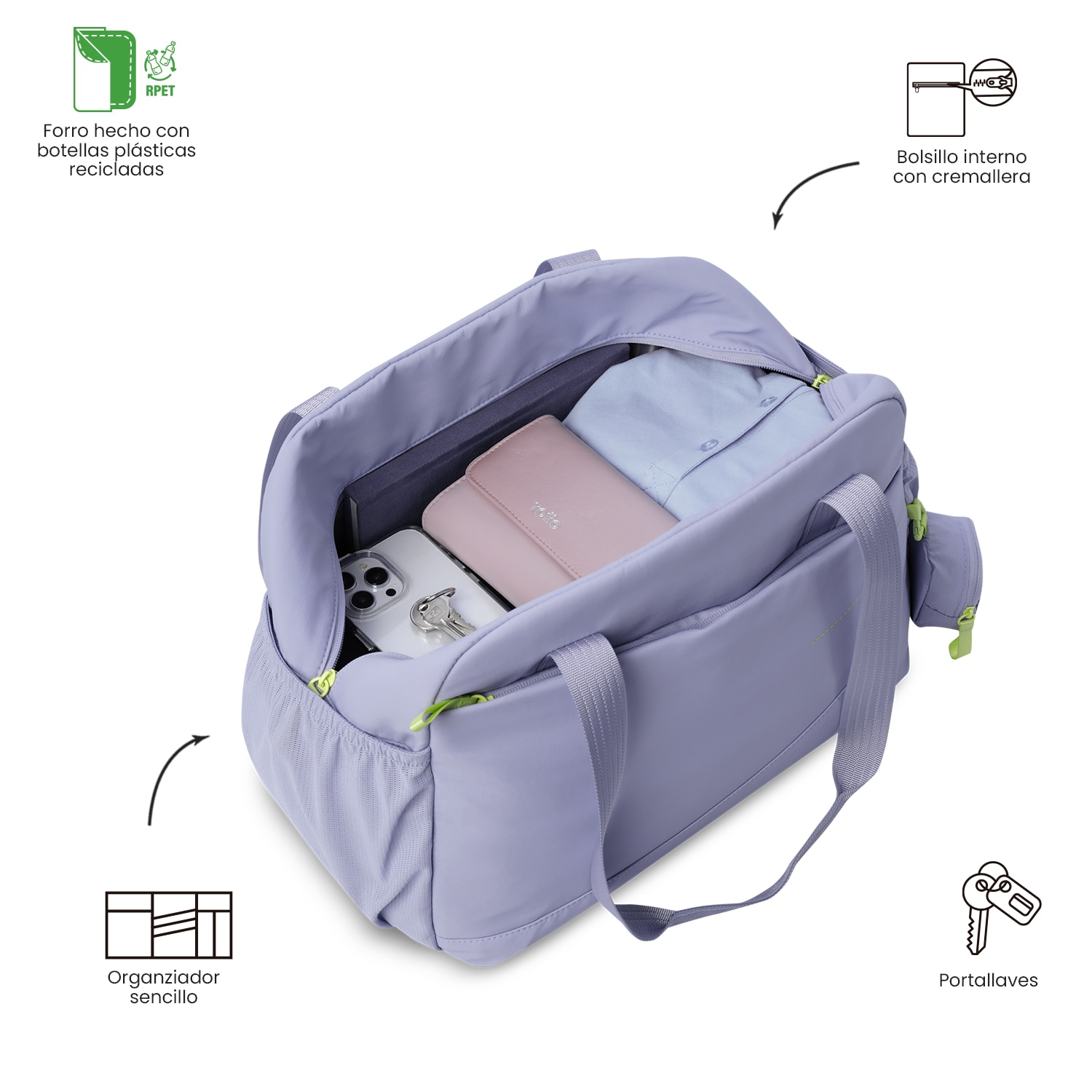 Totto Bolso Totto Suzuka grande, 39.5 x 29.5 x 18.5 cm y capacidad de