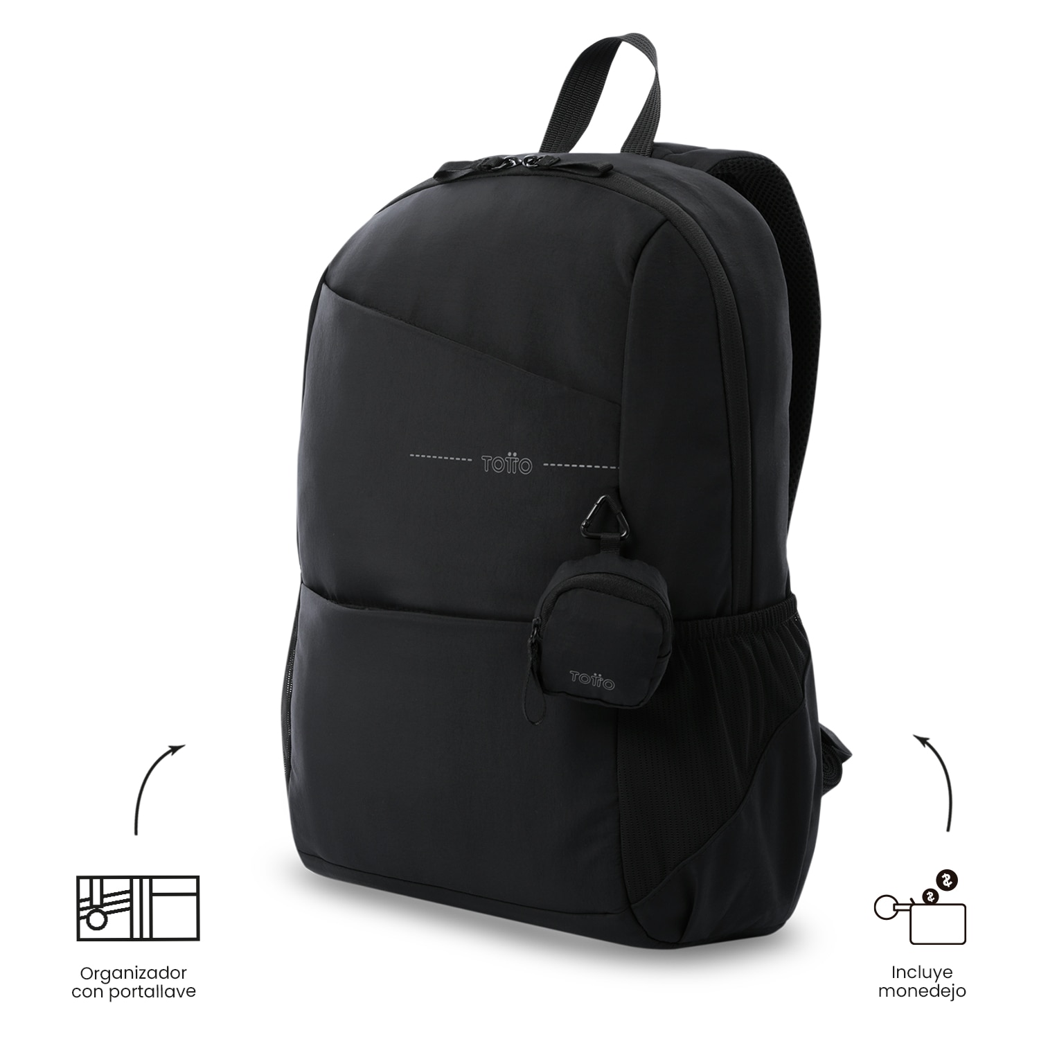Imagen 6 de Mochila ejecutiva totto suzuka para portátil de 16” y bolsillo secreto Negro