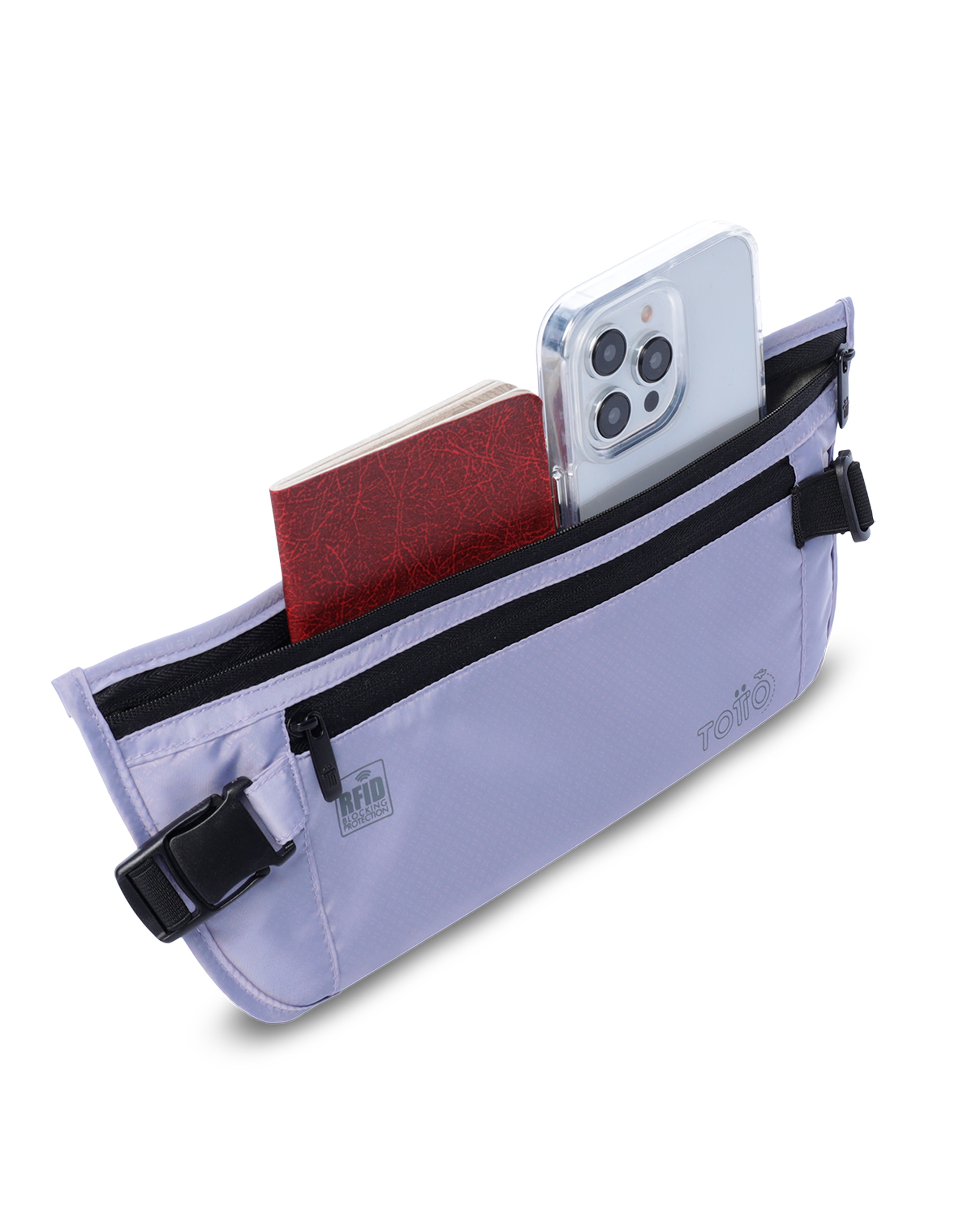 Riñonera Totto Security con rfid medidas 28 x 13 x 1 cm - Morado Morado-5