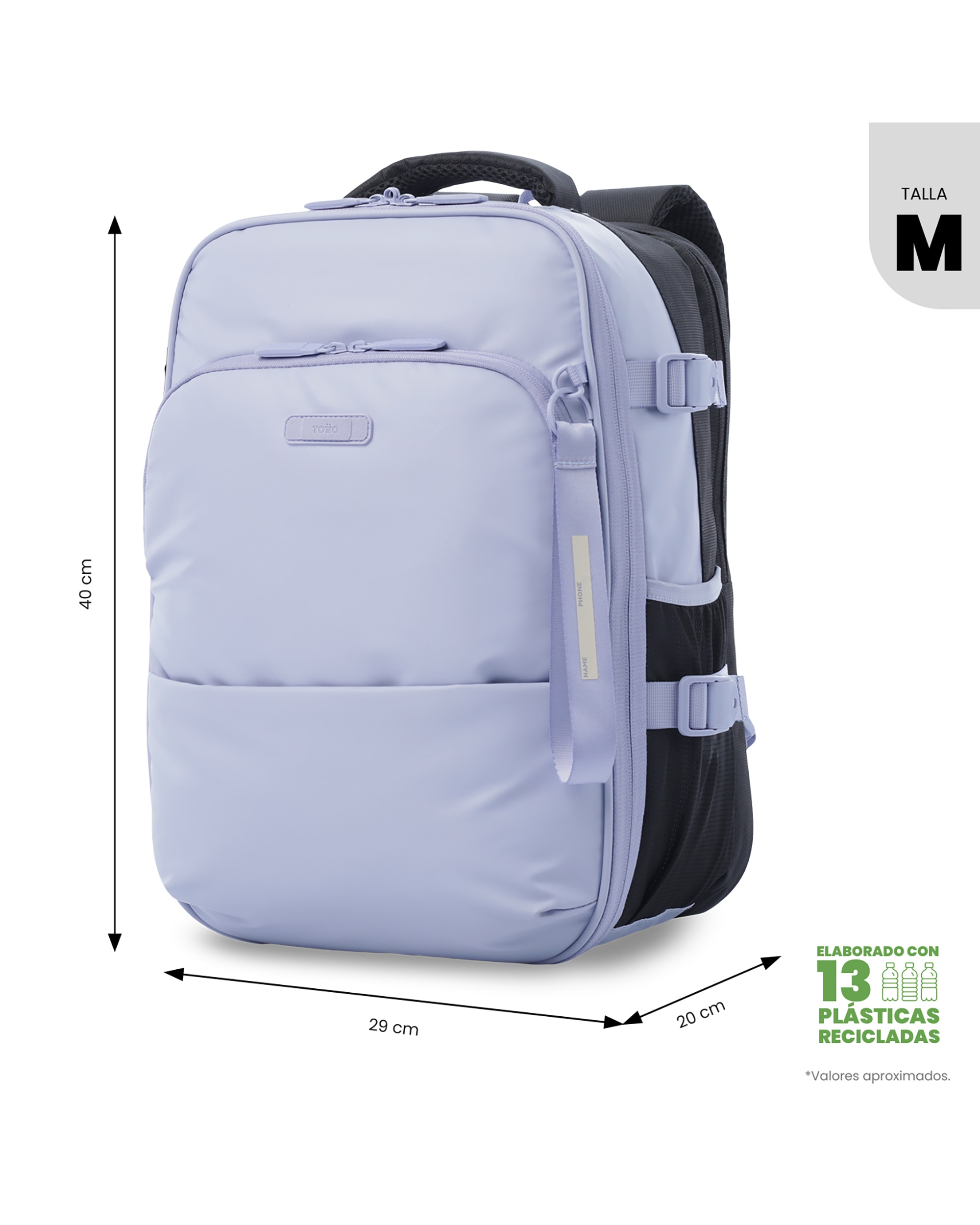 Mochila viaje trip con capacidad de 18.79l - Totto - Morado Morado-4