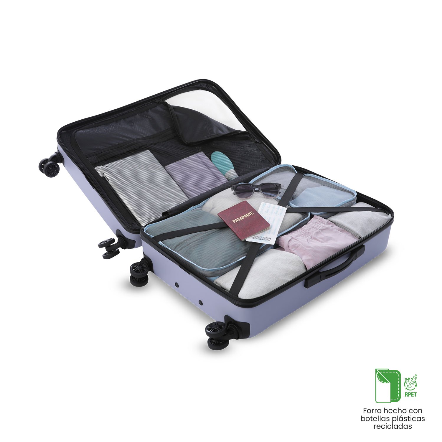 Maleta mediana Totto Helios M 2,0 rígida con capacidad de 74,00L - Morado Morado-4