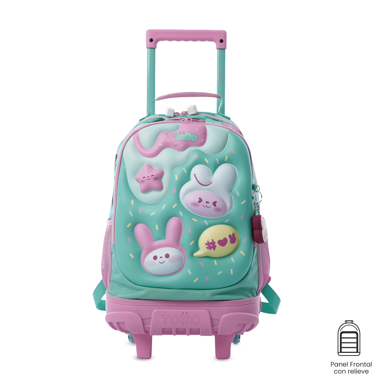 Mochila infantil ruedas totto bunny pump con bolsillos laterales y capacidad de 23.26l Azul-1