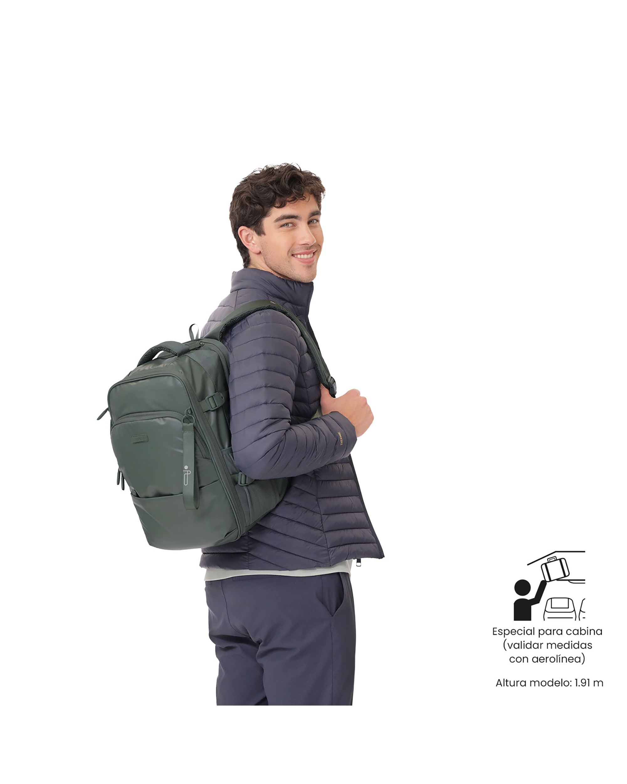 Mochila viaje trip con capacidad de 18.79l - Totto - Verde Verde-3