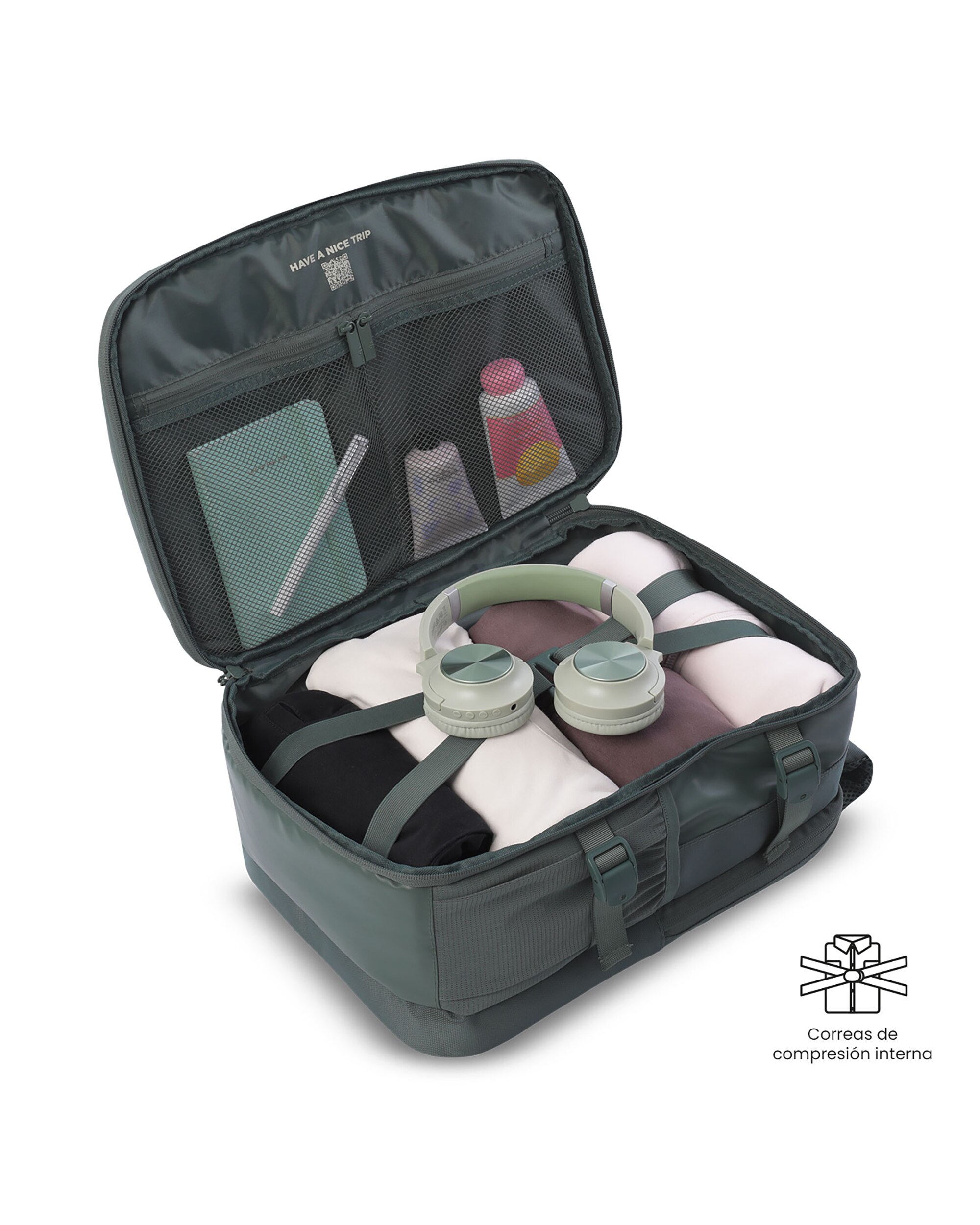 Mochila viaje trip con capacidad de 18.79l - Totto - Verde Verde-5