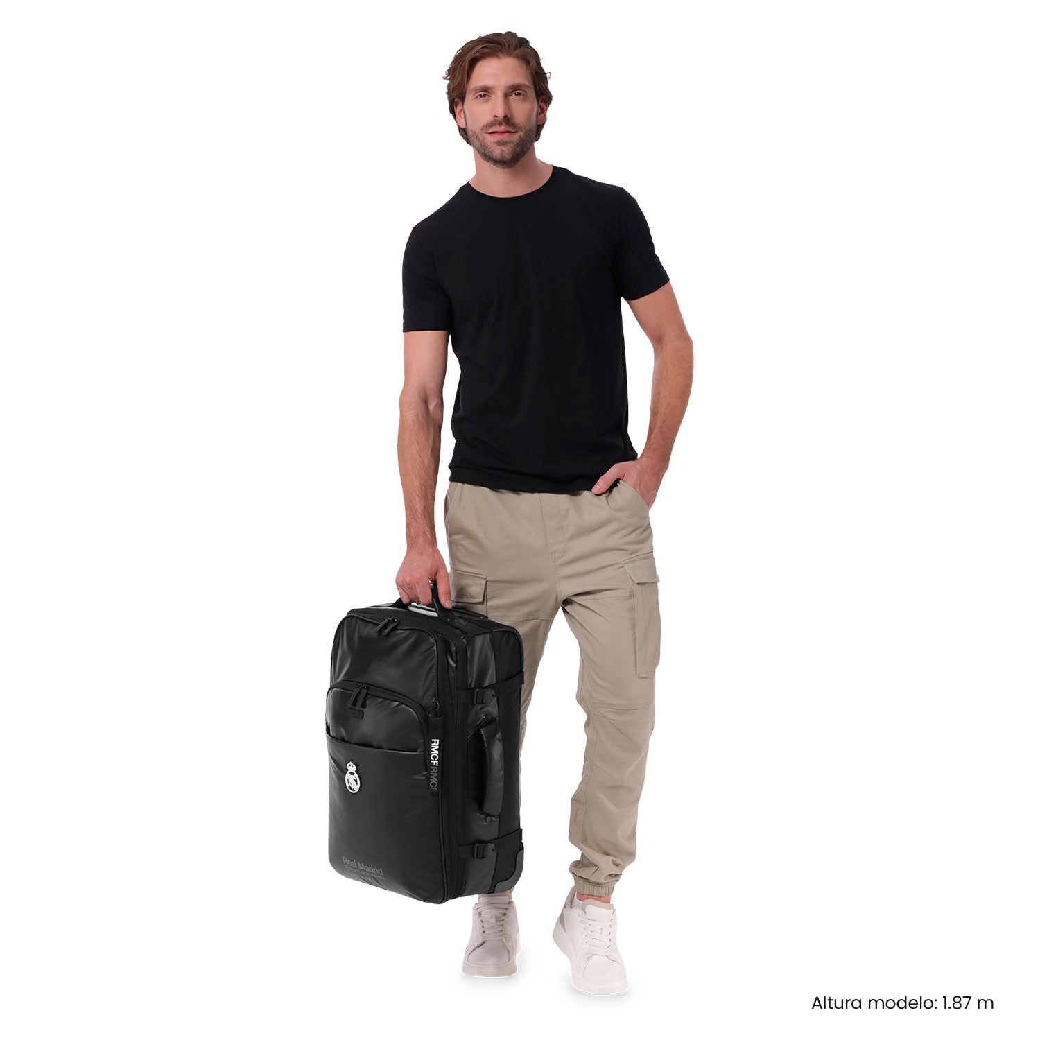 Totto Maleta de cabina Real Madrid blanda con capacidad 34,99L - Negro Negro-4