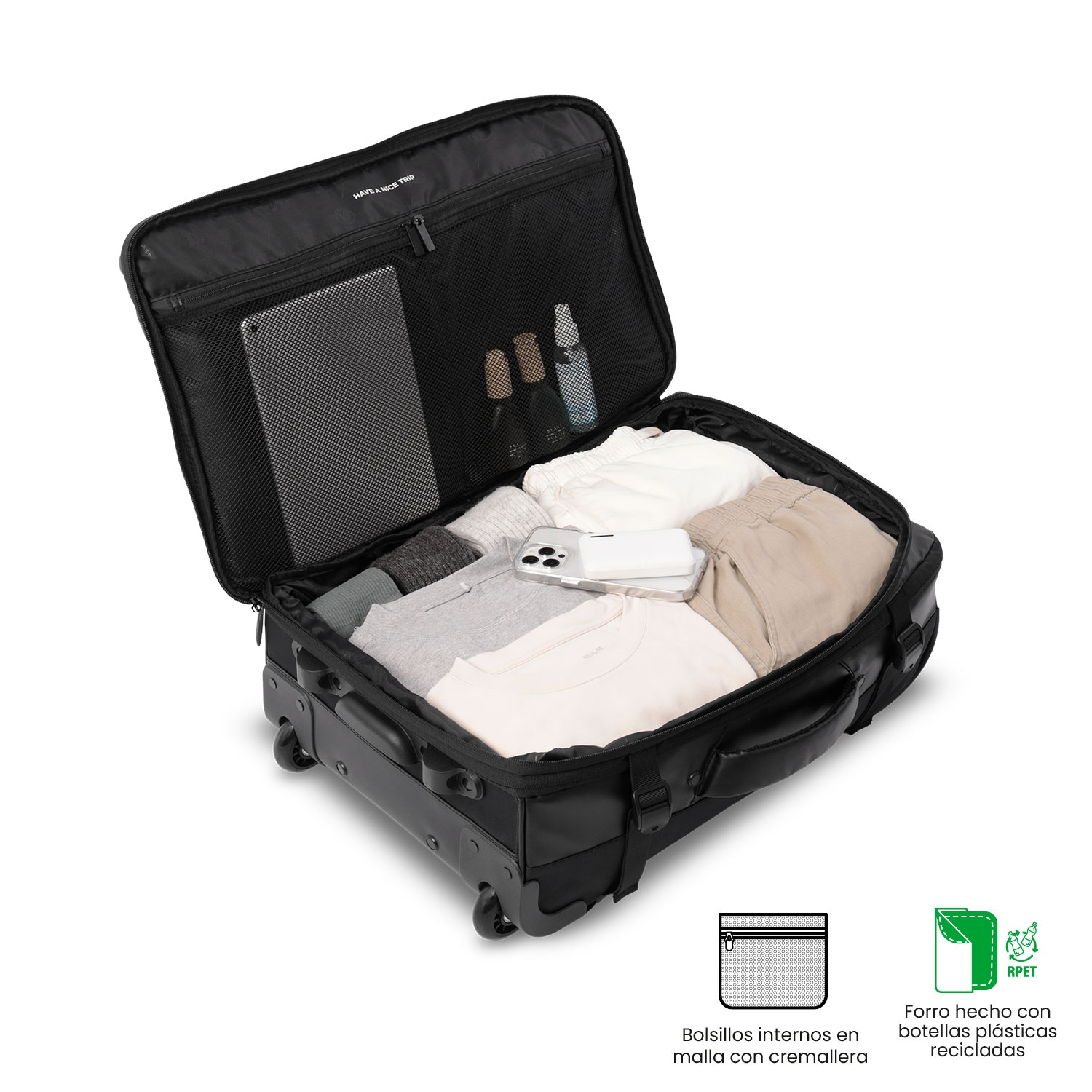 Totto Maleta de cabina Real Madrid blanda con capacidad 34,99L - Negro Negro-6