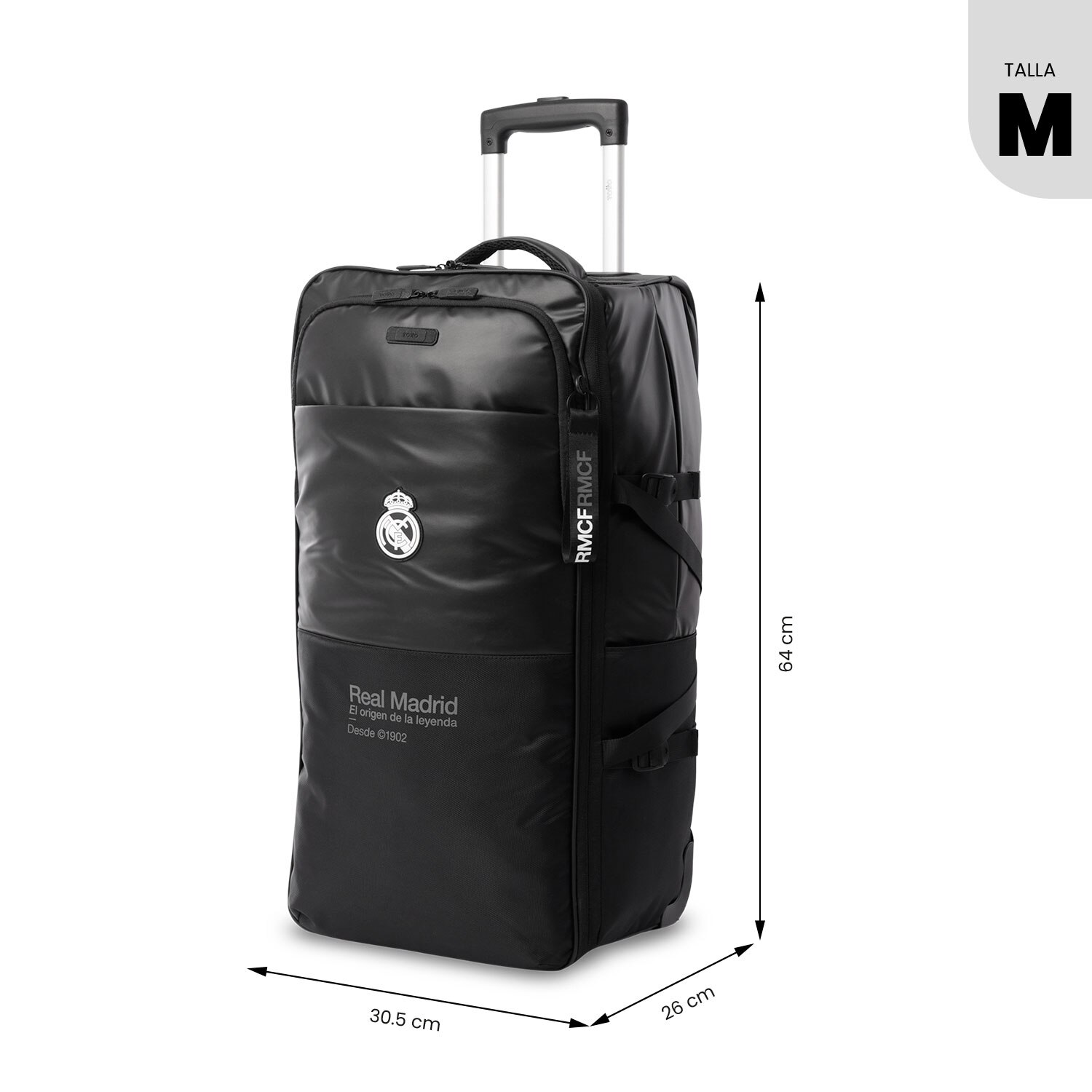 Totto Maleta mediana Real Madrid blanda con capacidad 50,75L - Negro Negro-5