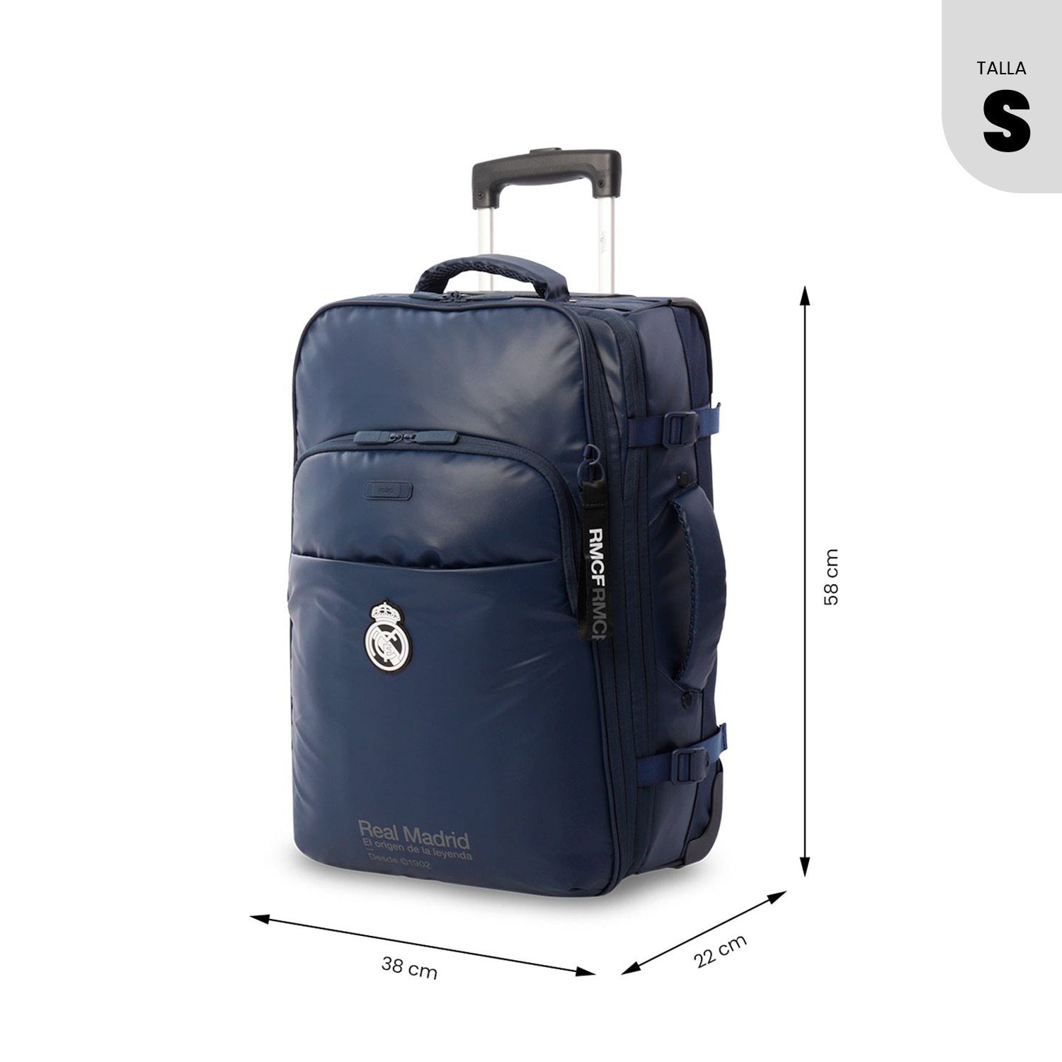 Totto Maleta de cabina Real Madrid blanda con capacidad 34,99L - Azul Azul-5