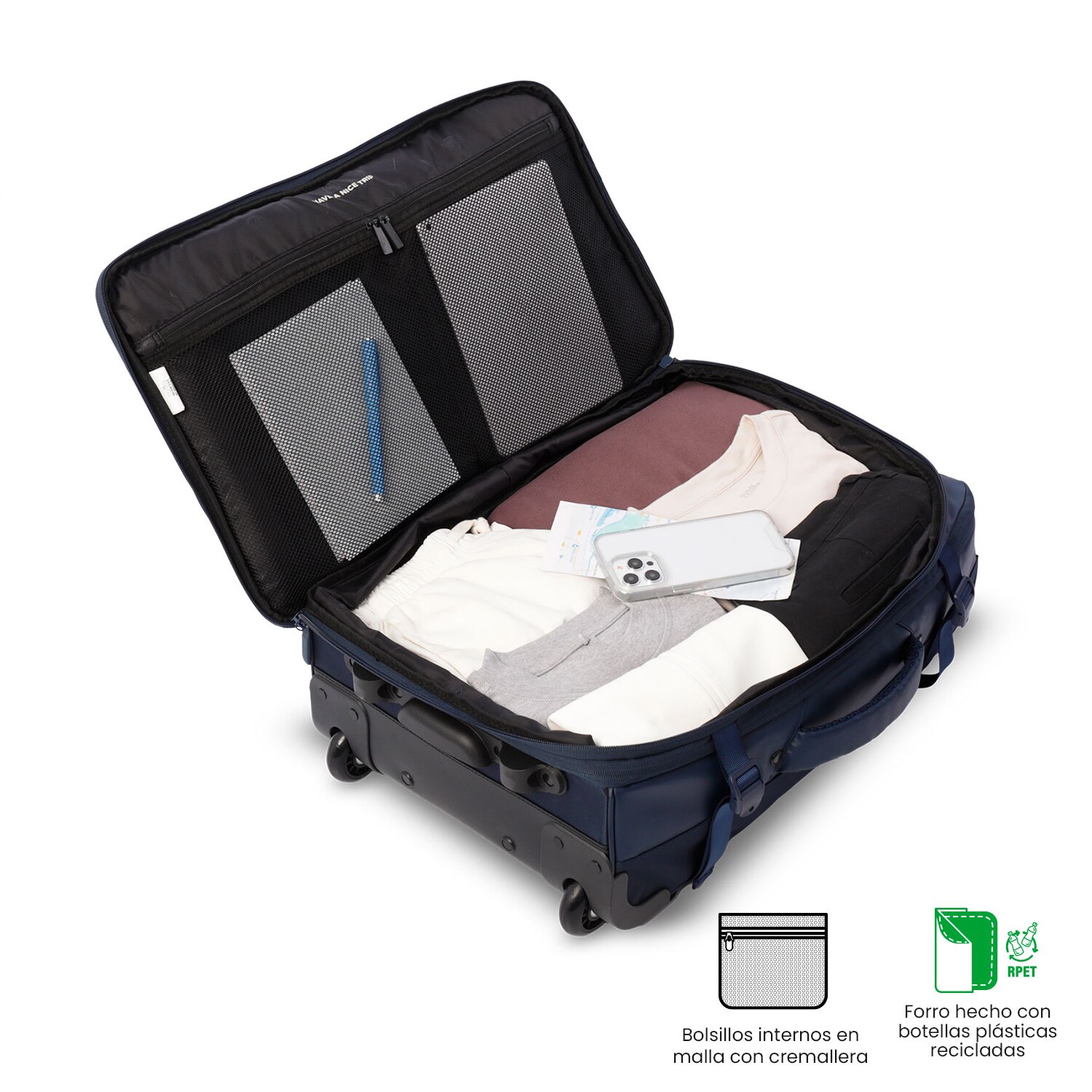Totto Maleta de cabina Real Madrid blanda con capacidad 34,99L - Azul Azul-6
