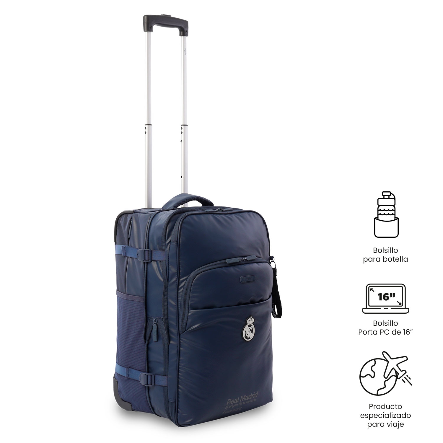 Totto Maleta de cabina Real Madrid blanda con capacidad 34,99L - Azul Azul-8