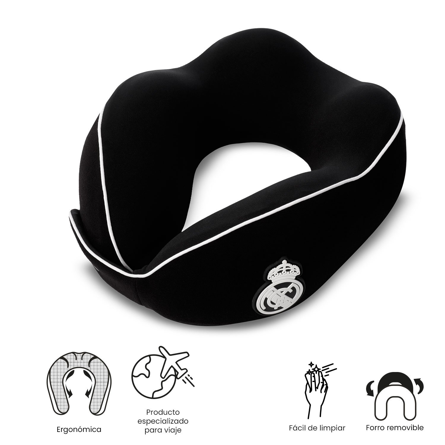 Totto Almohada de viaje Real Madrid - Negro Negro-4