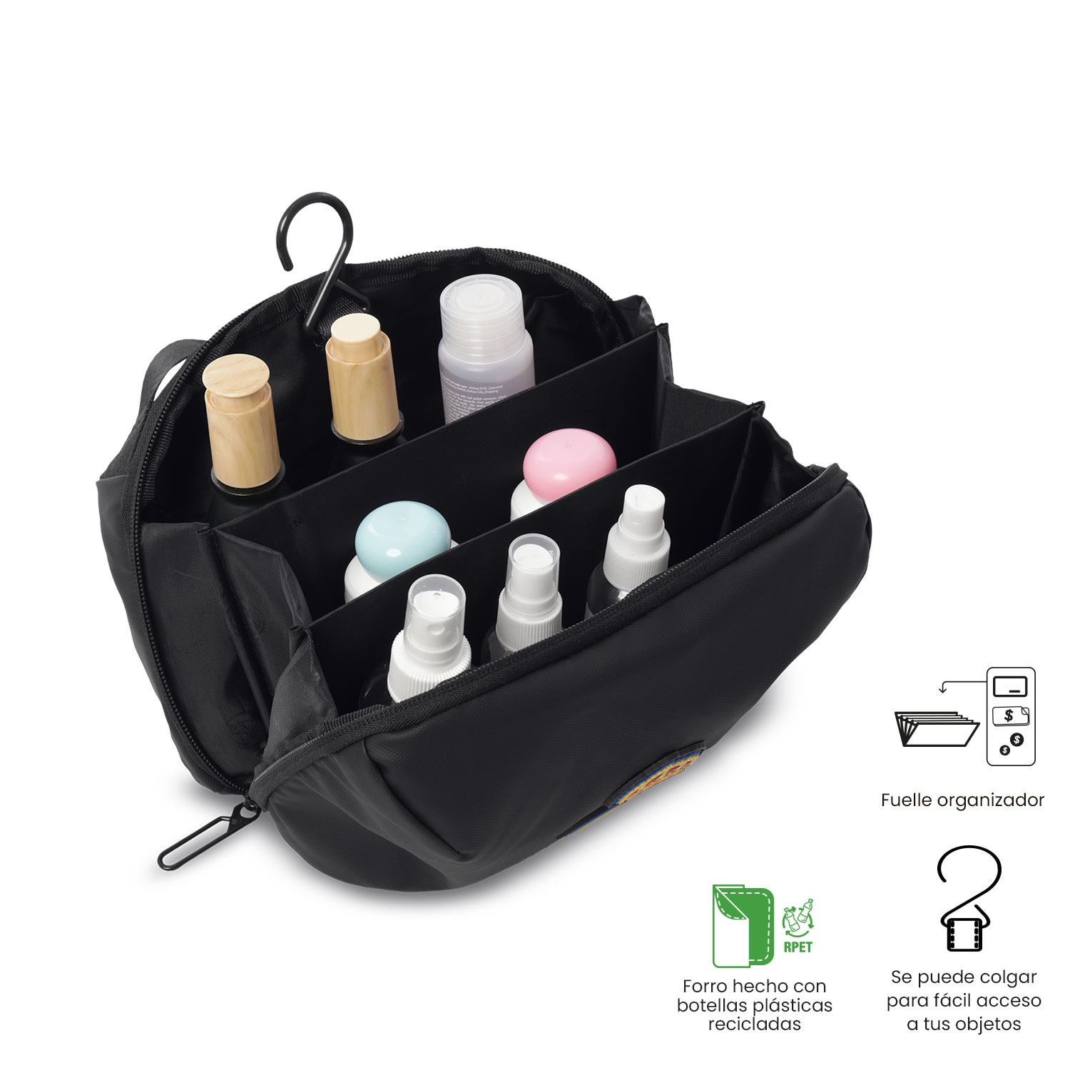 Totto Organizador de viaje Real Madrid con capacidad 3,15L - Negro Negro-5