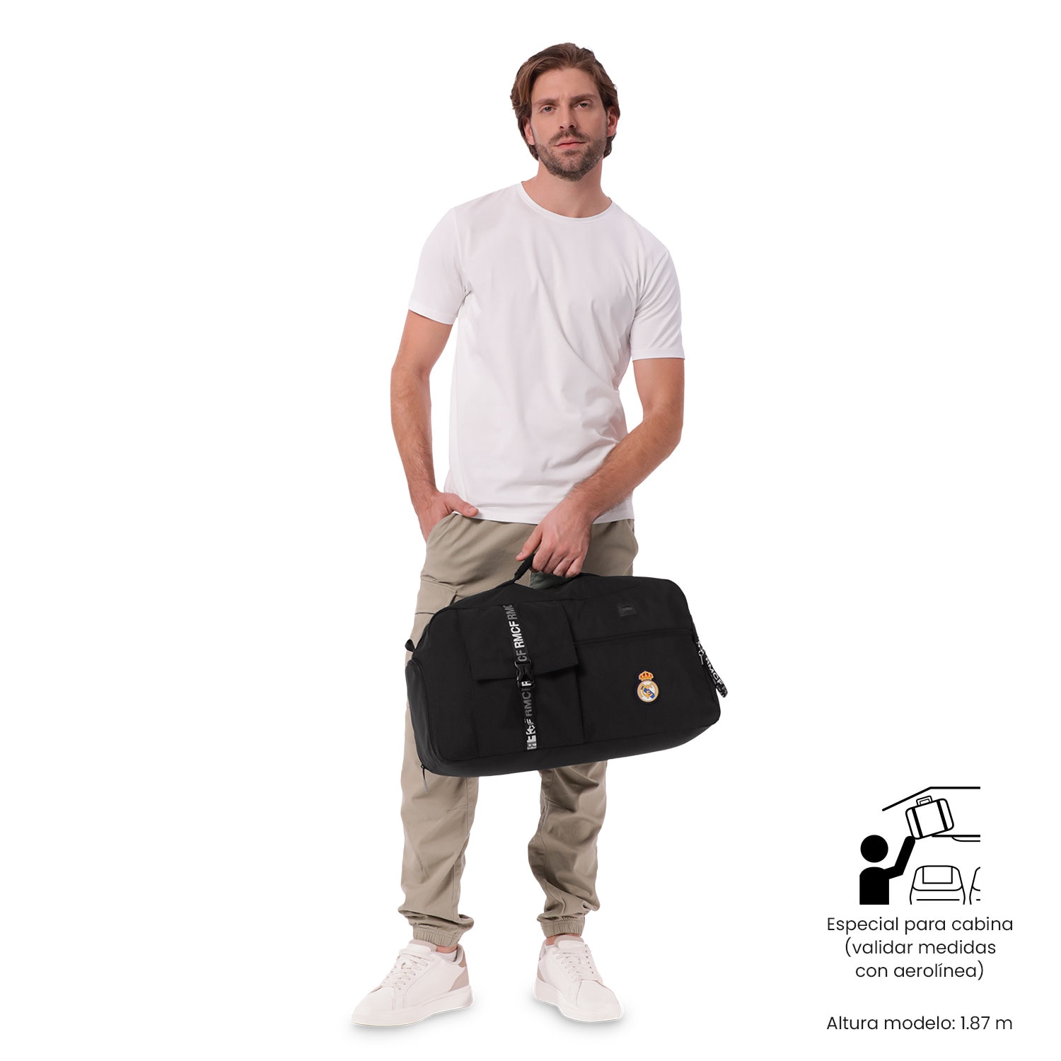 Totto Bolsa de viaje mediana Real Madrid con capacidad 30,5L - Negro Negro-3