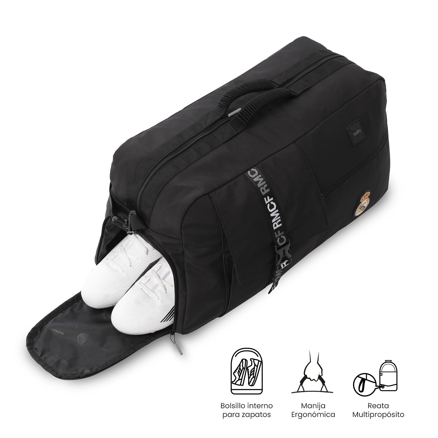 Totto Bolsa de viaje mediana Real Madrid con capacidad 30,5L - Negro Negro-7