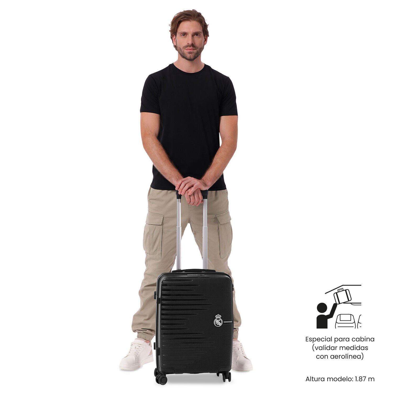 Totto Maleta de cabina Real Madrid rígida con capacidad 35,87L - Negro Negro-3