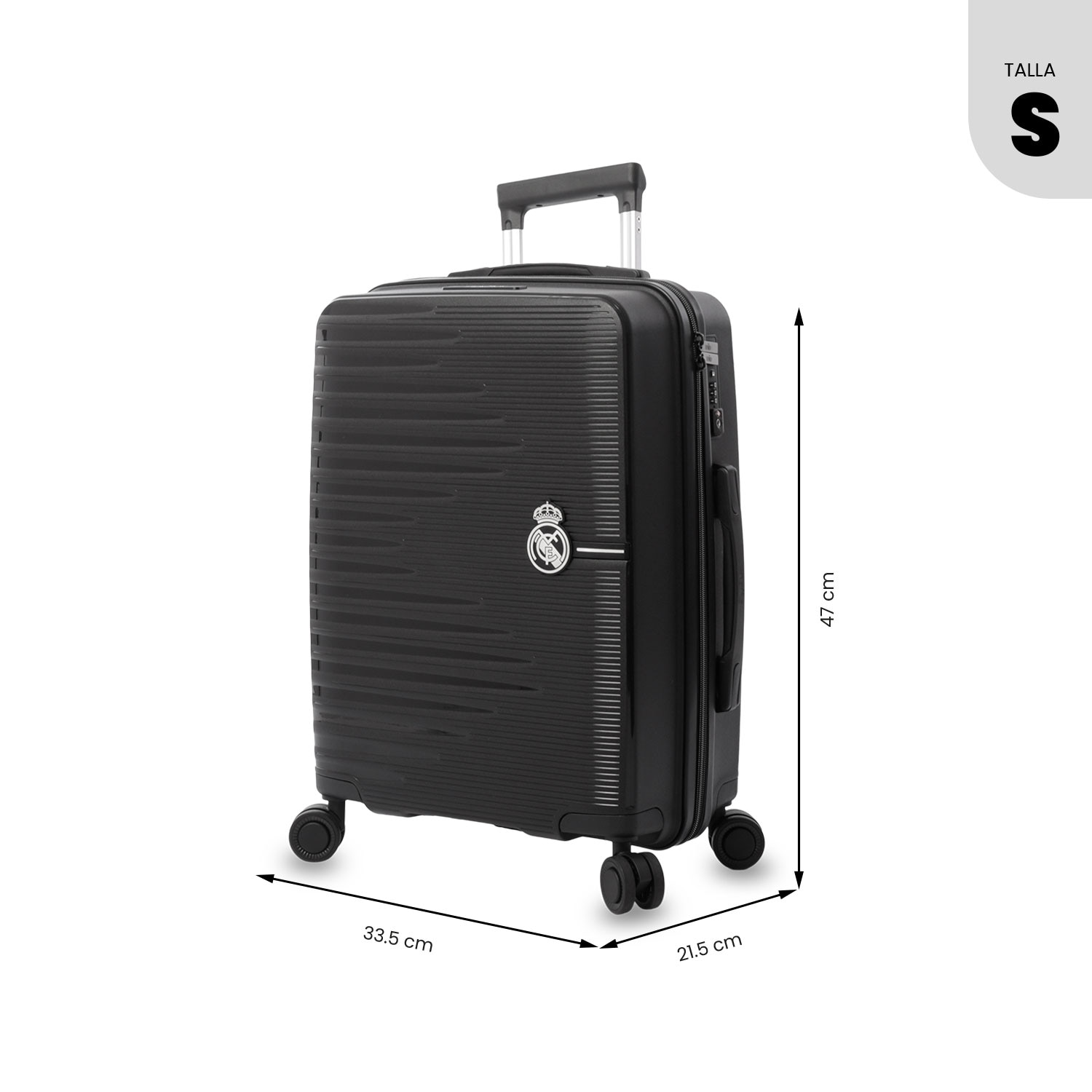 Totto Maleta de cabina Real Madrid rígida con capacidad 35,87L - Negro Negro-5