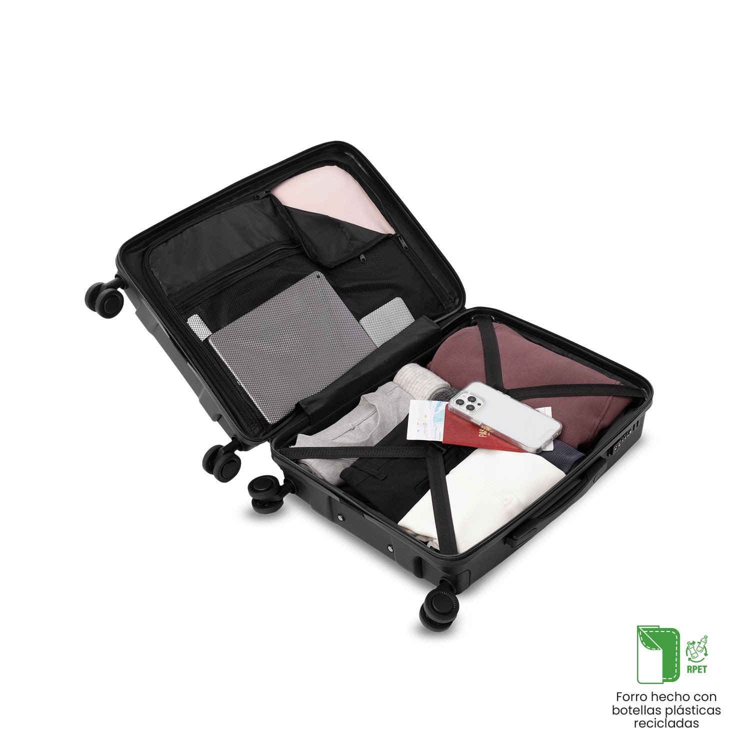 Totto Maleta de cabina Real Madrid rígida con capacidad 35,87L - Negro Negro-6