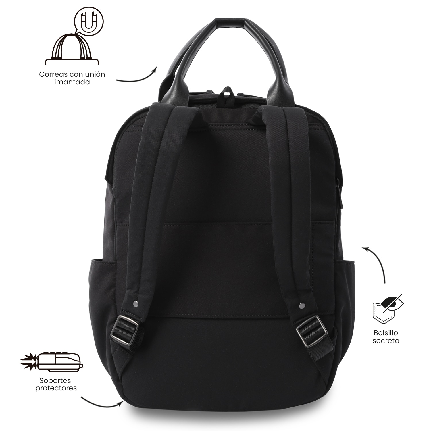Mochila ejecutiva Totto Toscana Negro-5
