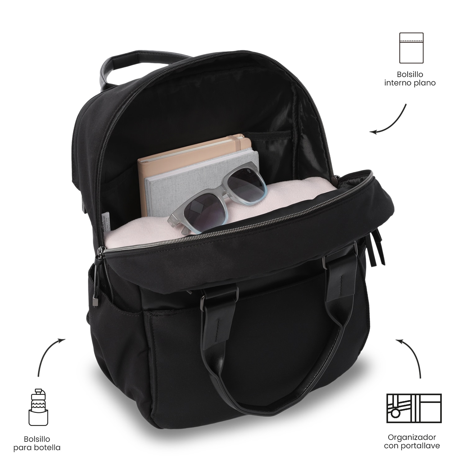 Mochila ejecutiva Totto Toscana Negro-7