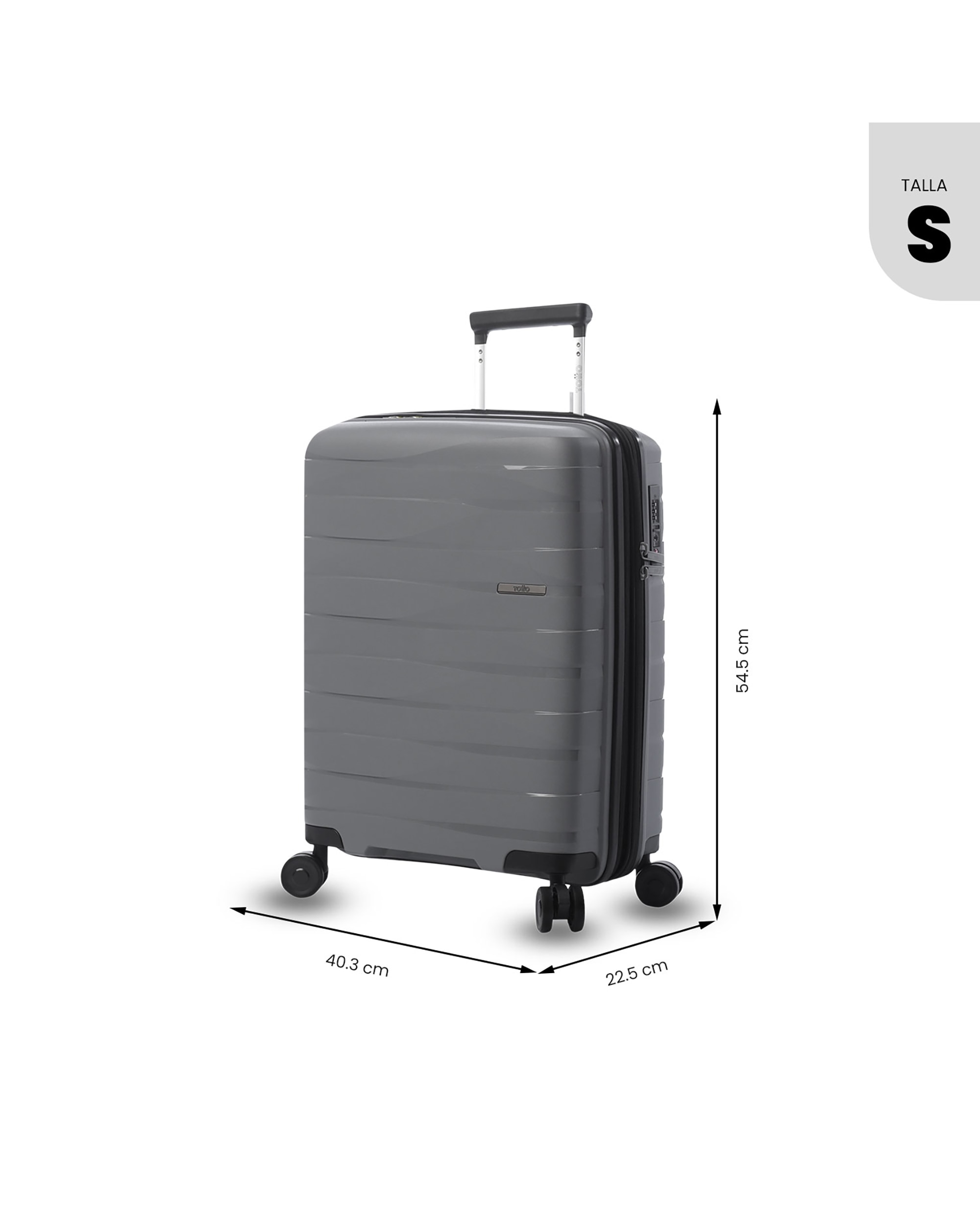 Maleta de cabina glide s rígida con capacidad de 42.40l - Totto - Gris Gris-4