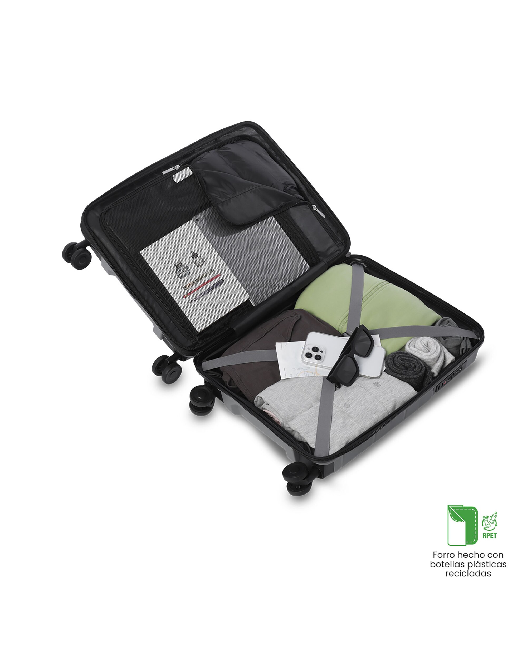 Maleta de cabina glide s rígida con capacidad de 42.40l - Totto - Gris Gris-5