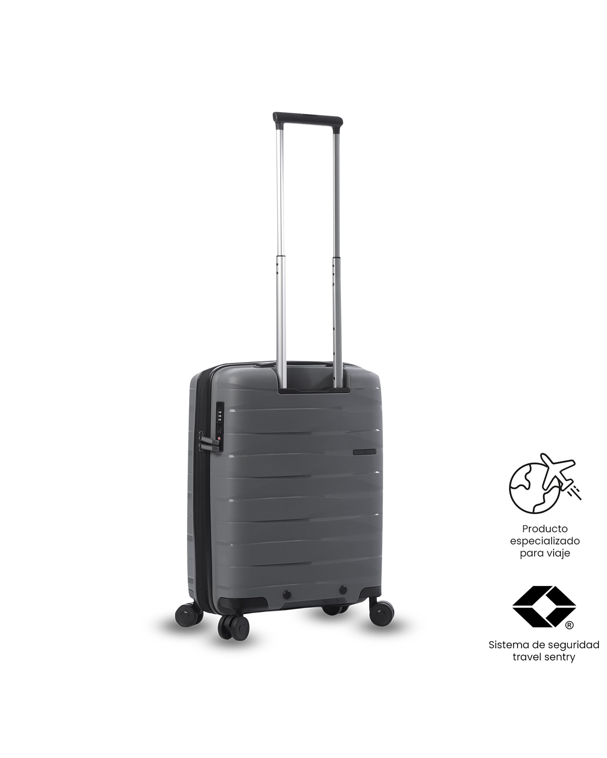 Maleta de cabina glide s rígida con capacidad de 42.40l - Totto - Gris Gris-6