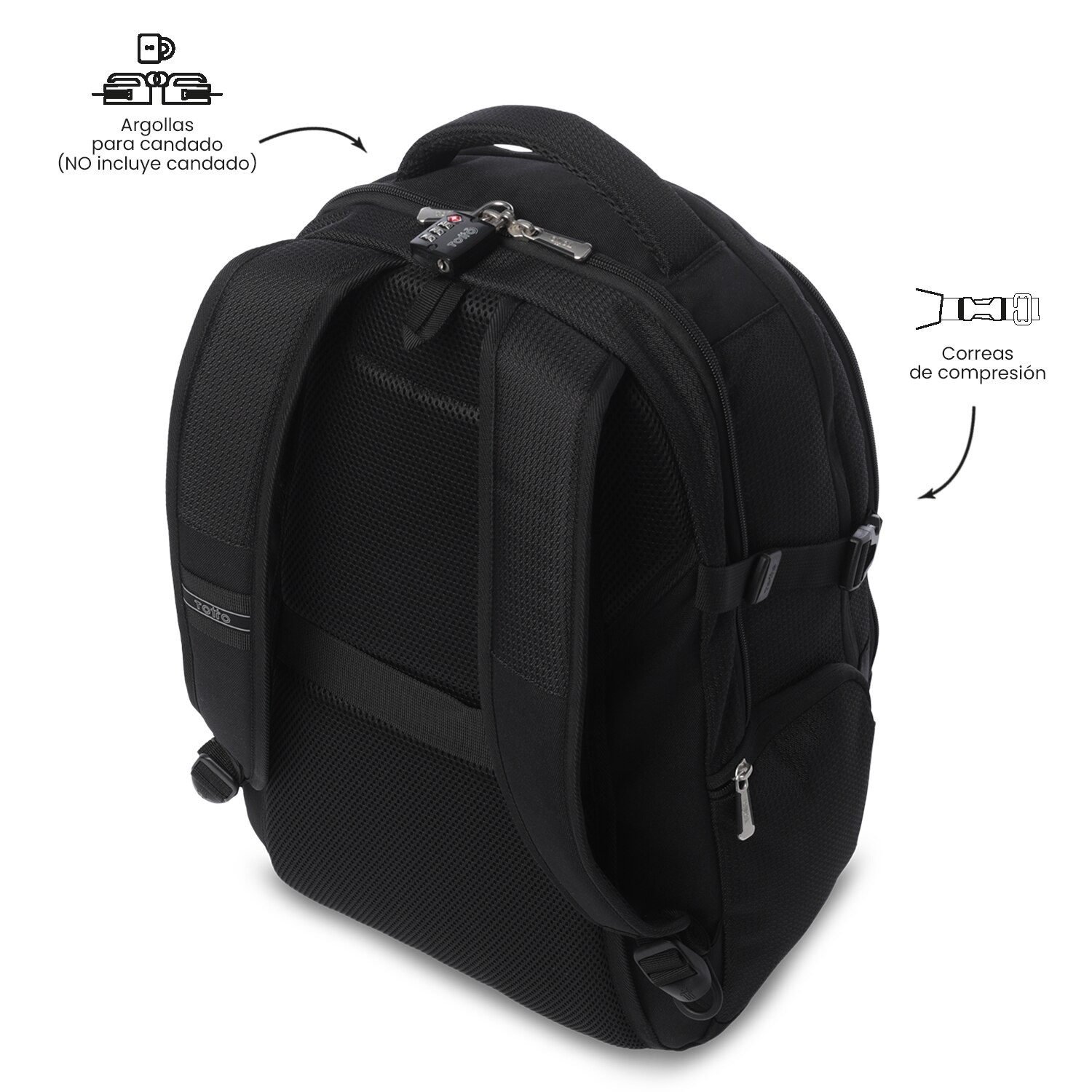 Mochila ejecutiva Totto Polixan 3.0 Negro-8