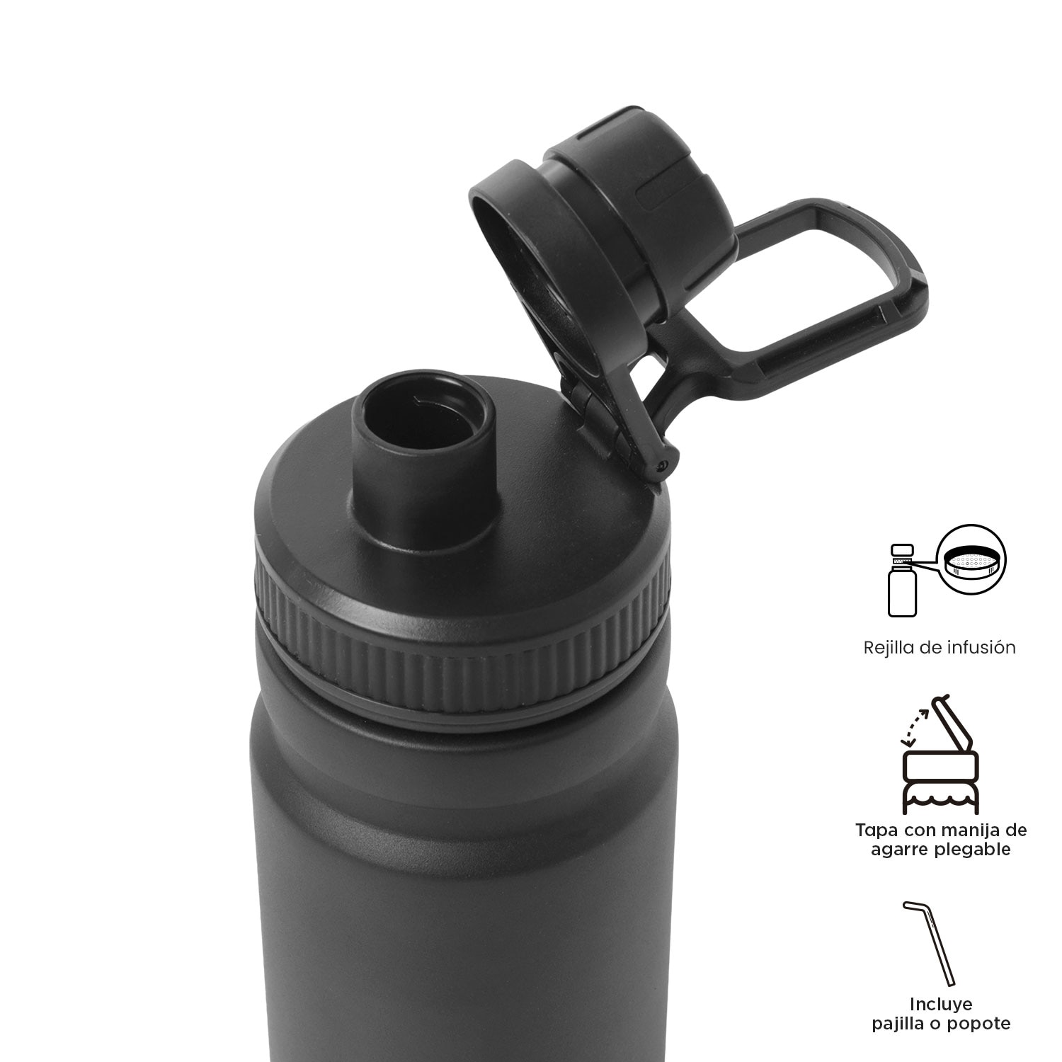 Imagen 4 de Botella Totto Jettes con capacidad de 0.55L Negro