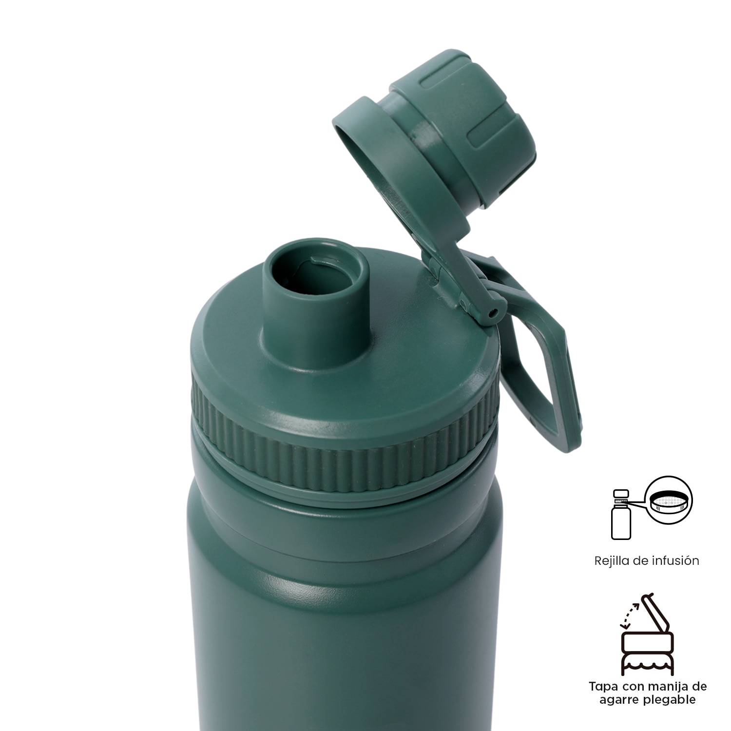 Botella Totto Jettes con capacidad de 0.55L Verde-4