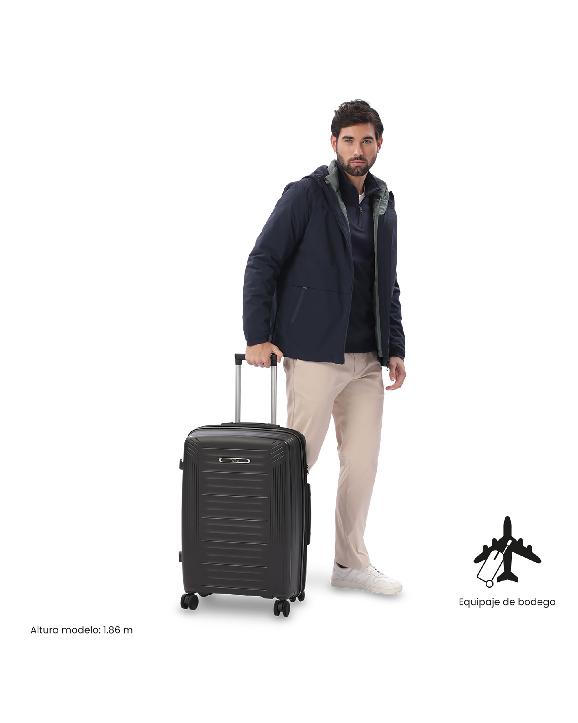 Maleta mediana trulli m rígida con capacidad de 67.13l - Totto - Negro Negro-3