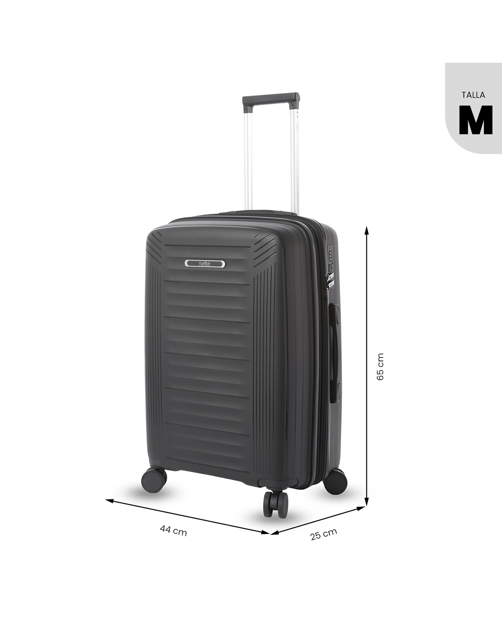 Maleta mediana trulli m rígida con capacidad de 67.13l - Totto - Negro Negro-4