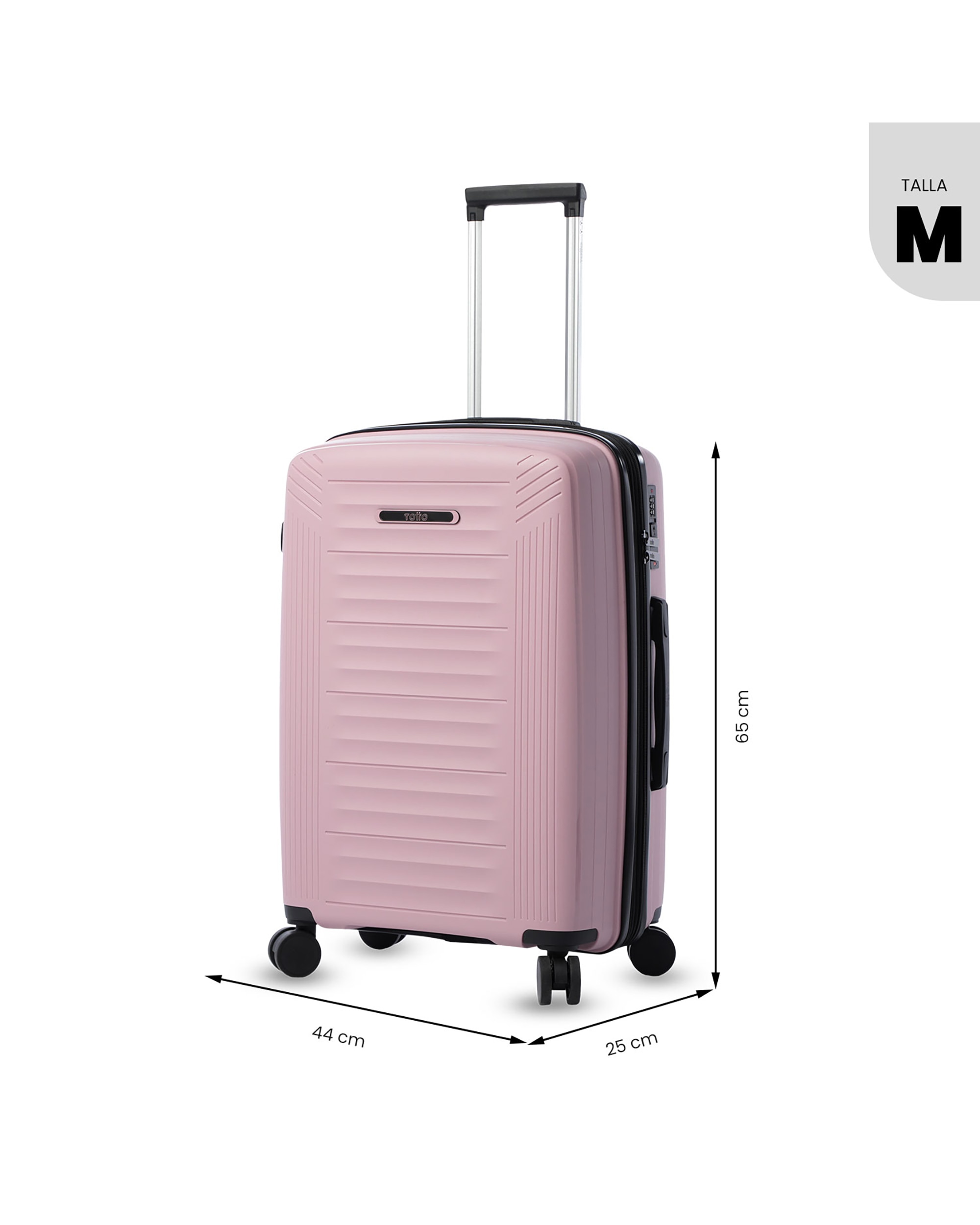 Maleta mediana trulli m rígida con capacidad de 67.13l - Totto - Rosa Rosa-4