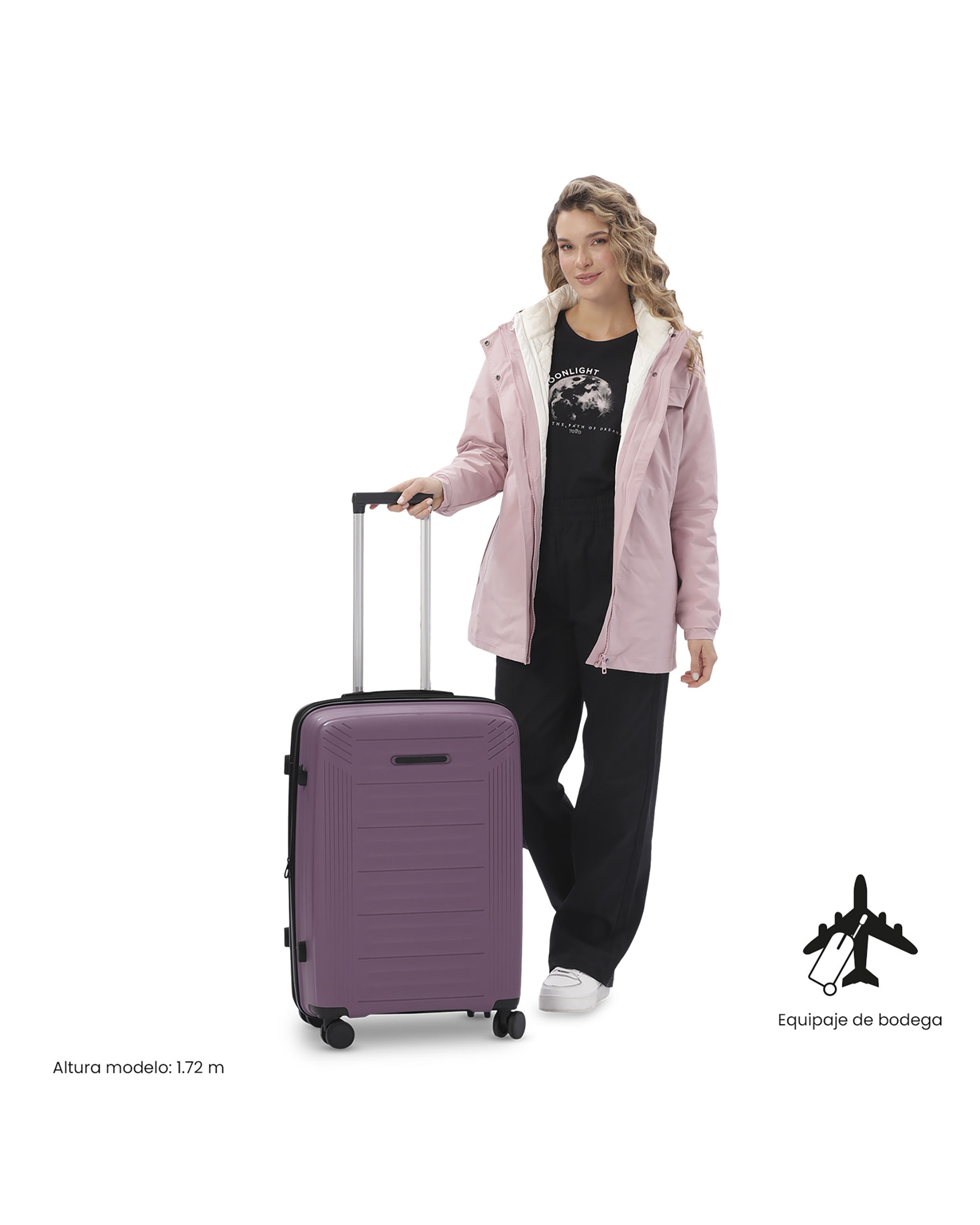 Maleta mediana trulli m rígida con capacidad de 67.13l - Totto - Morado Morado-3