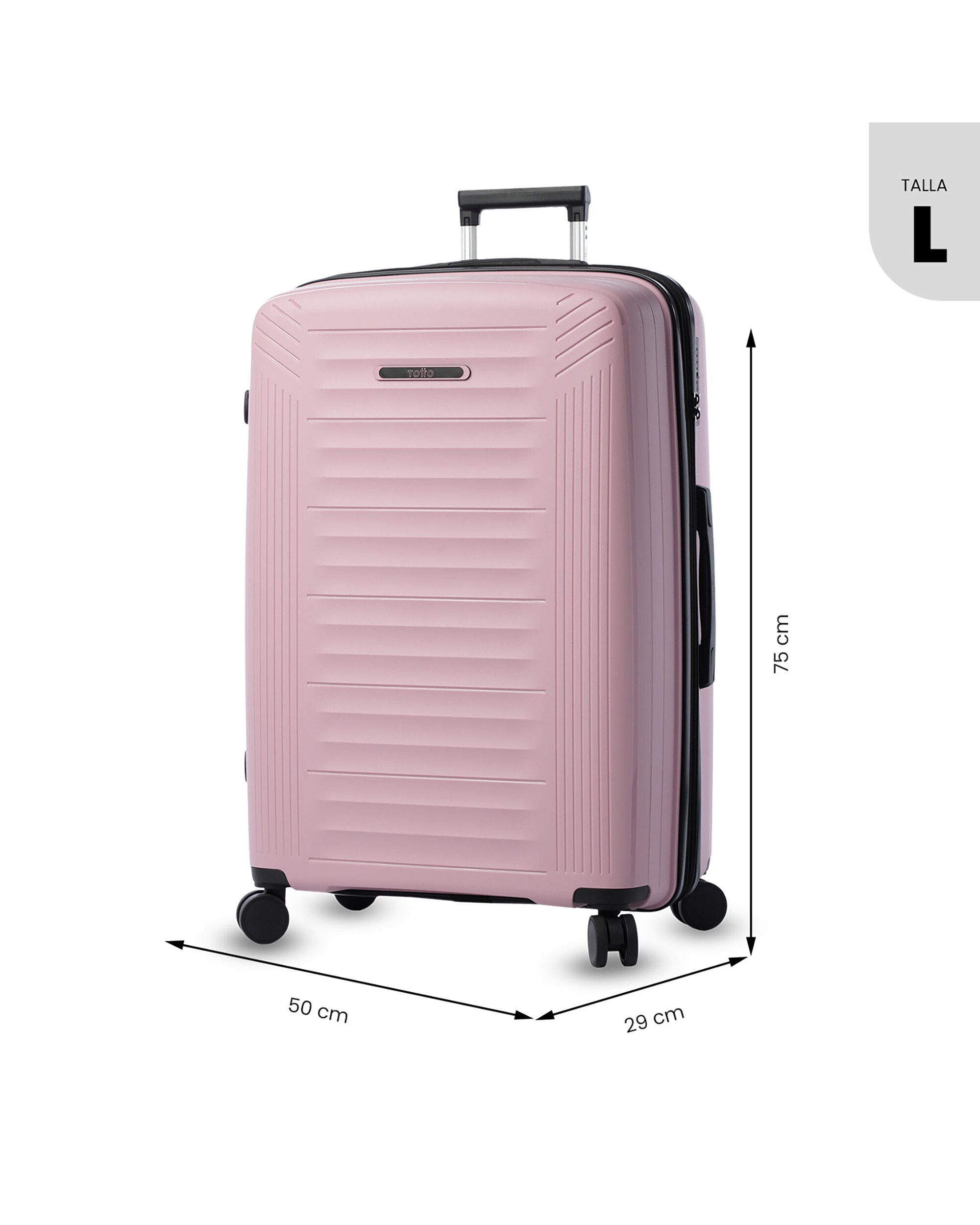 Maleta grande trulli l rígida con capacidad de 101.19l - Totto - Rosa Rosa-4
