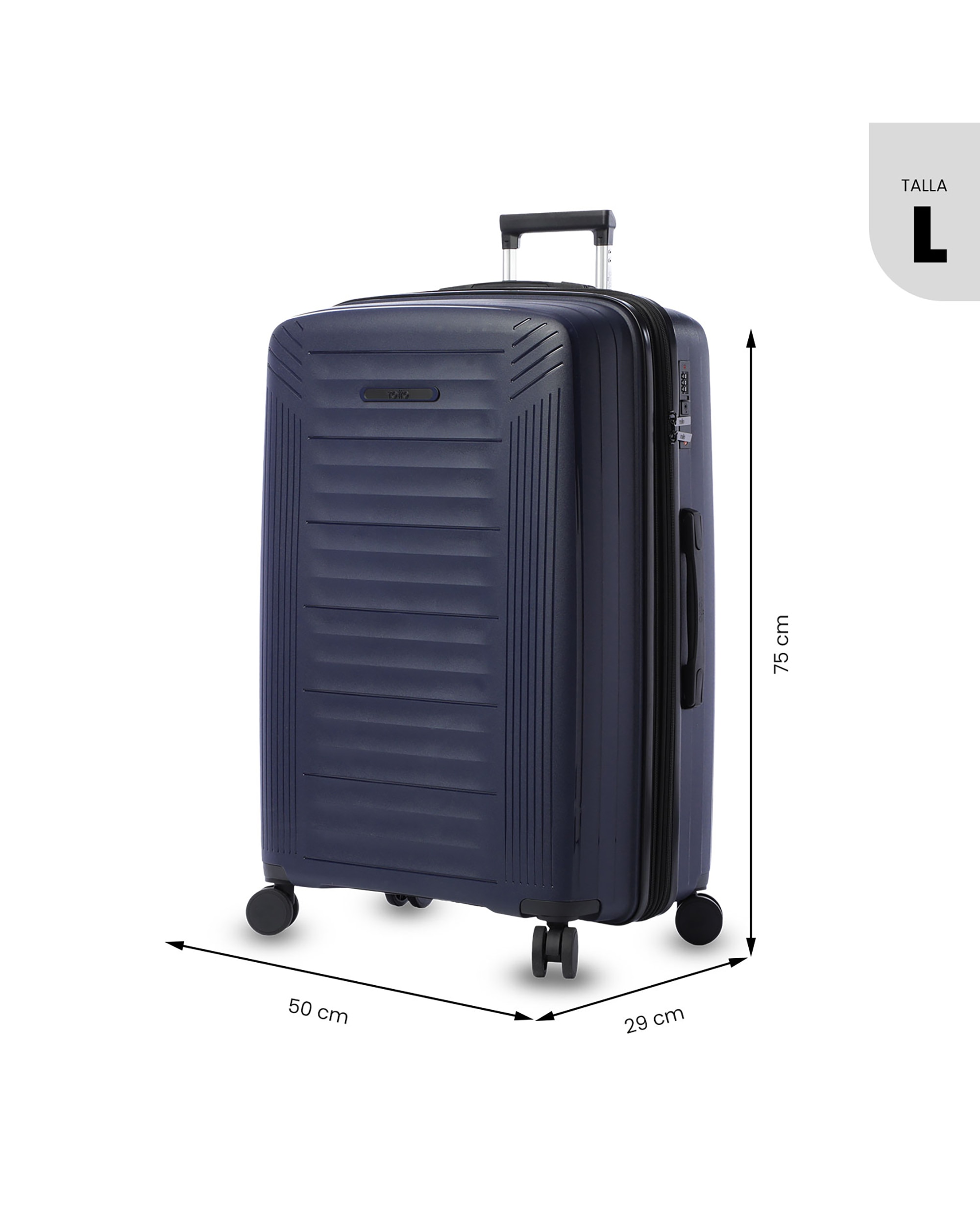 Maleta grande trulli l rígida con capacidad de 101.19l - Totto - Azul Azul-4